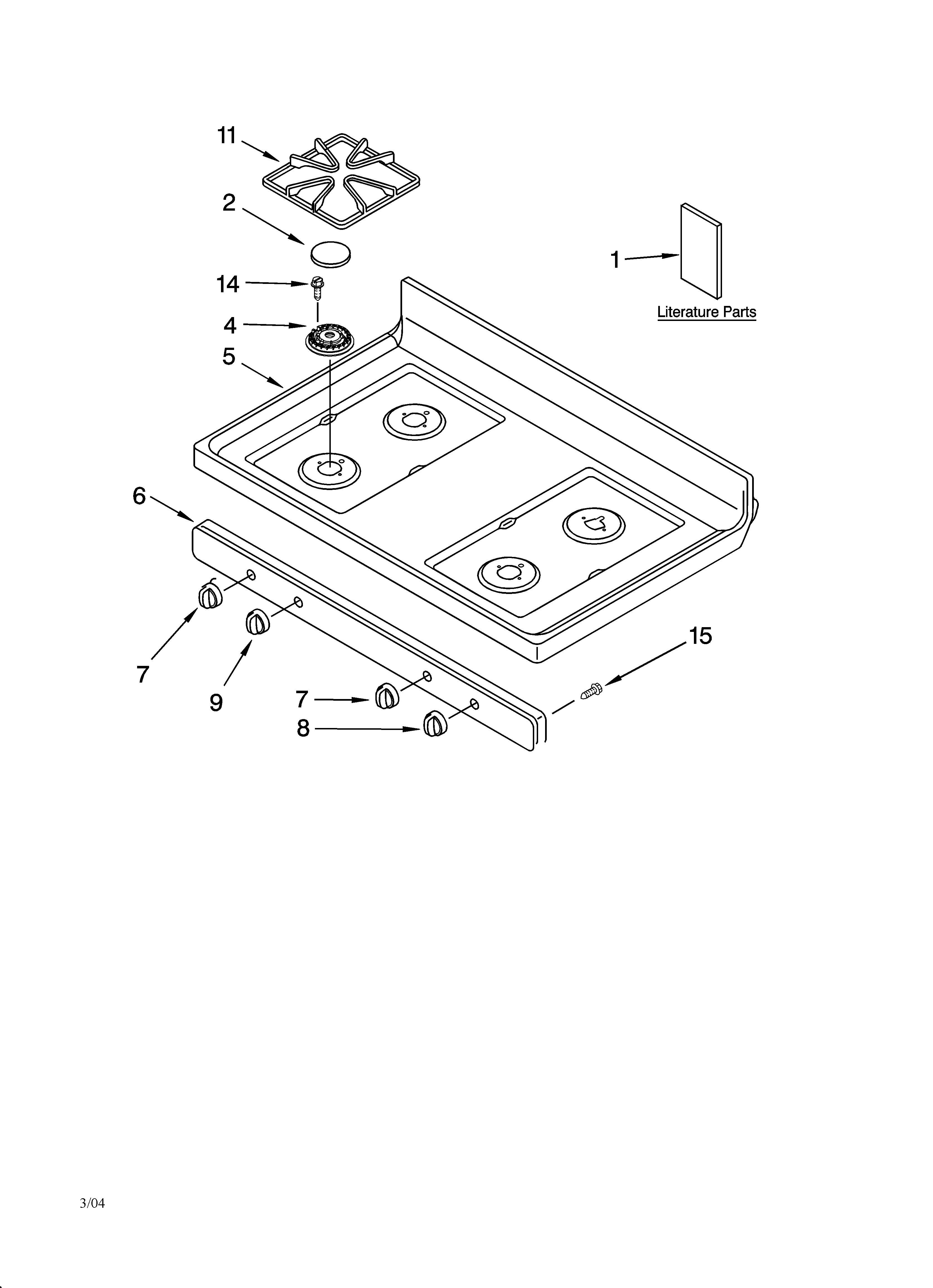 Kenmore 66575132300 cooktop parts diagram