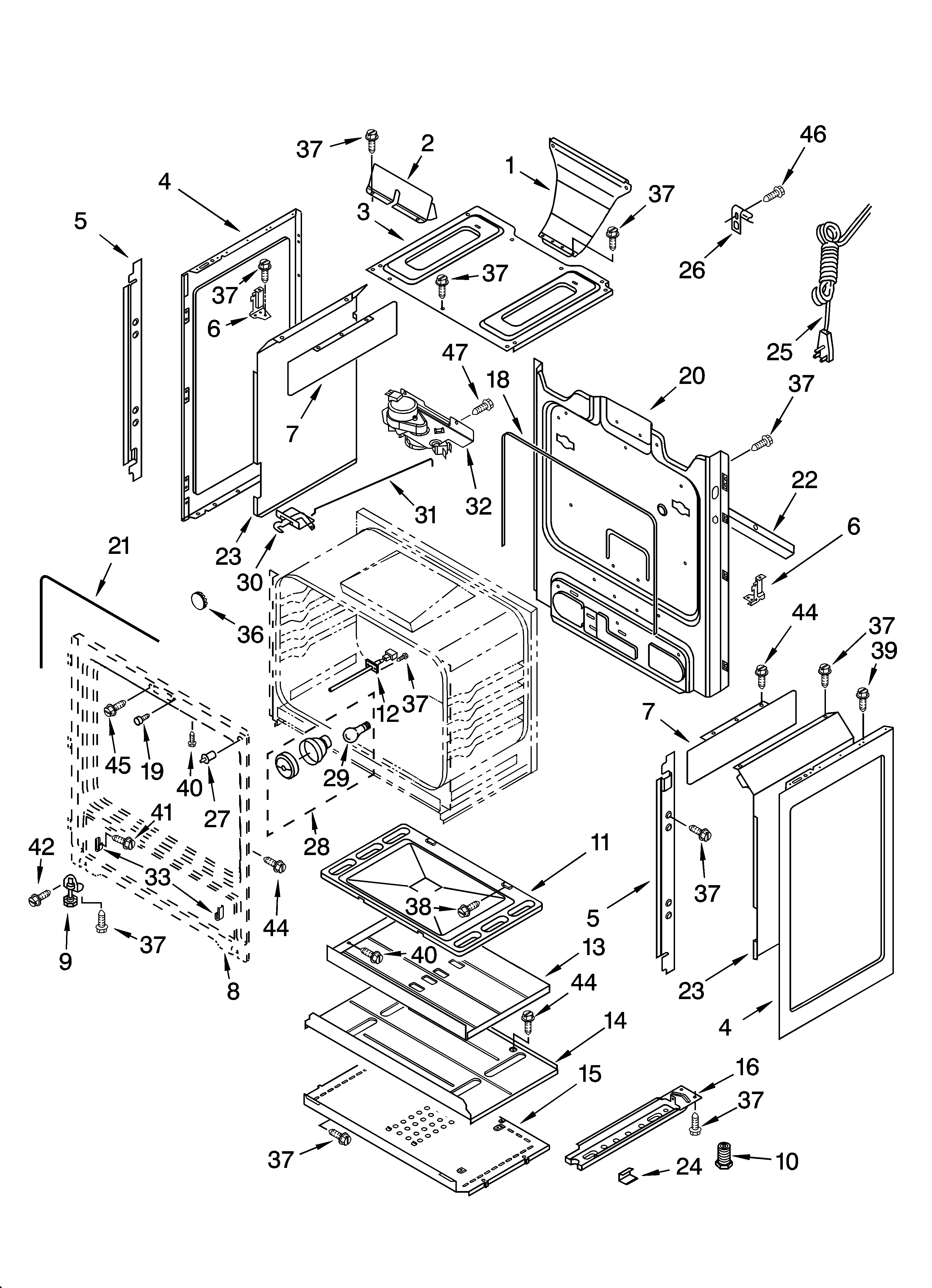 Kenmore 66575132300 chassis parts diagram
