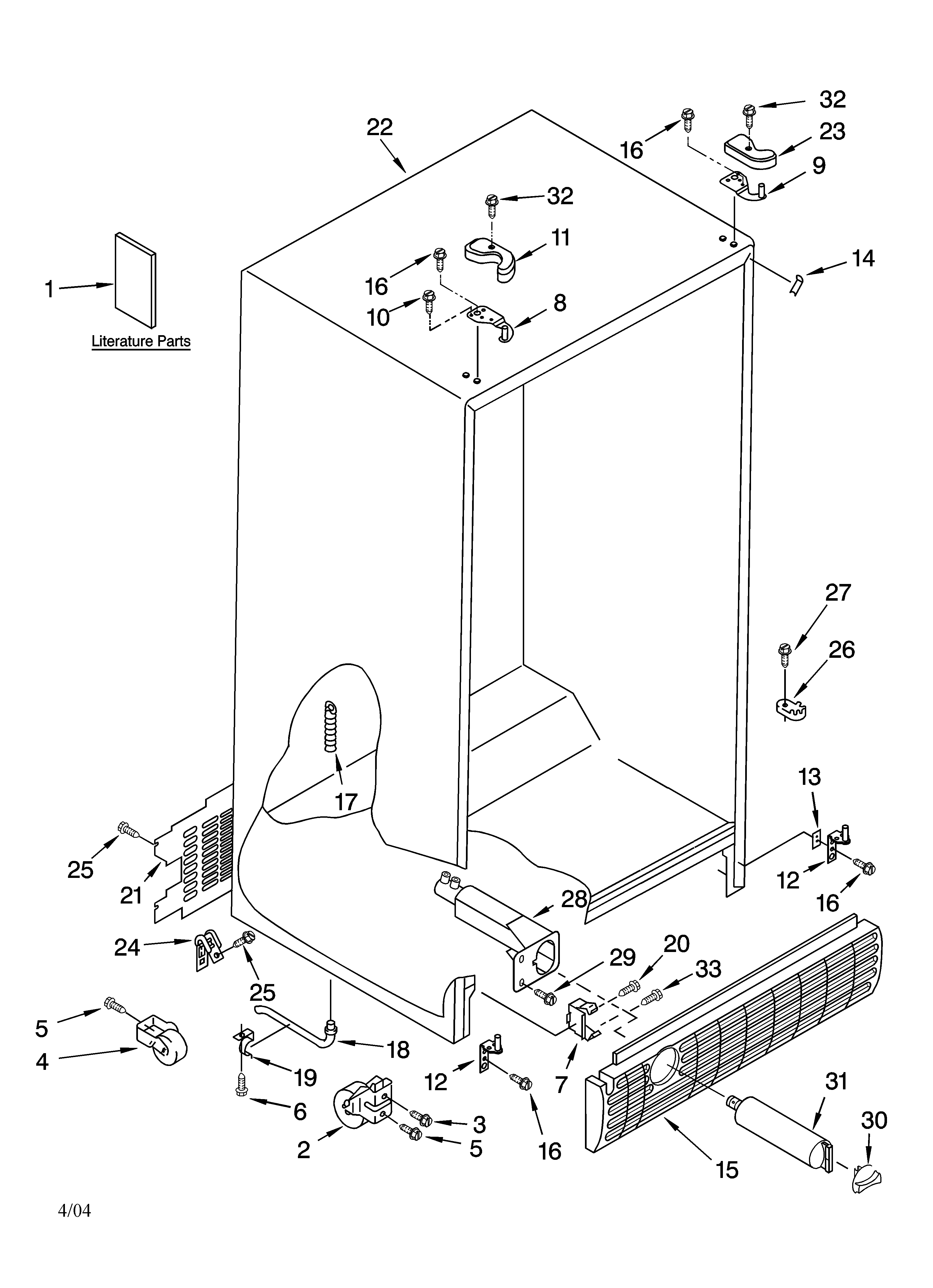 Kenmore 10653084300 cabinet parts diagram