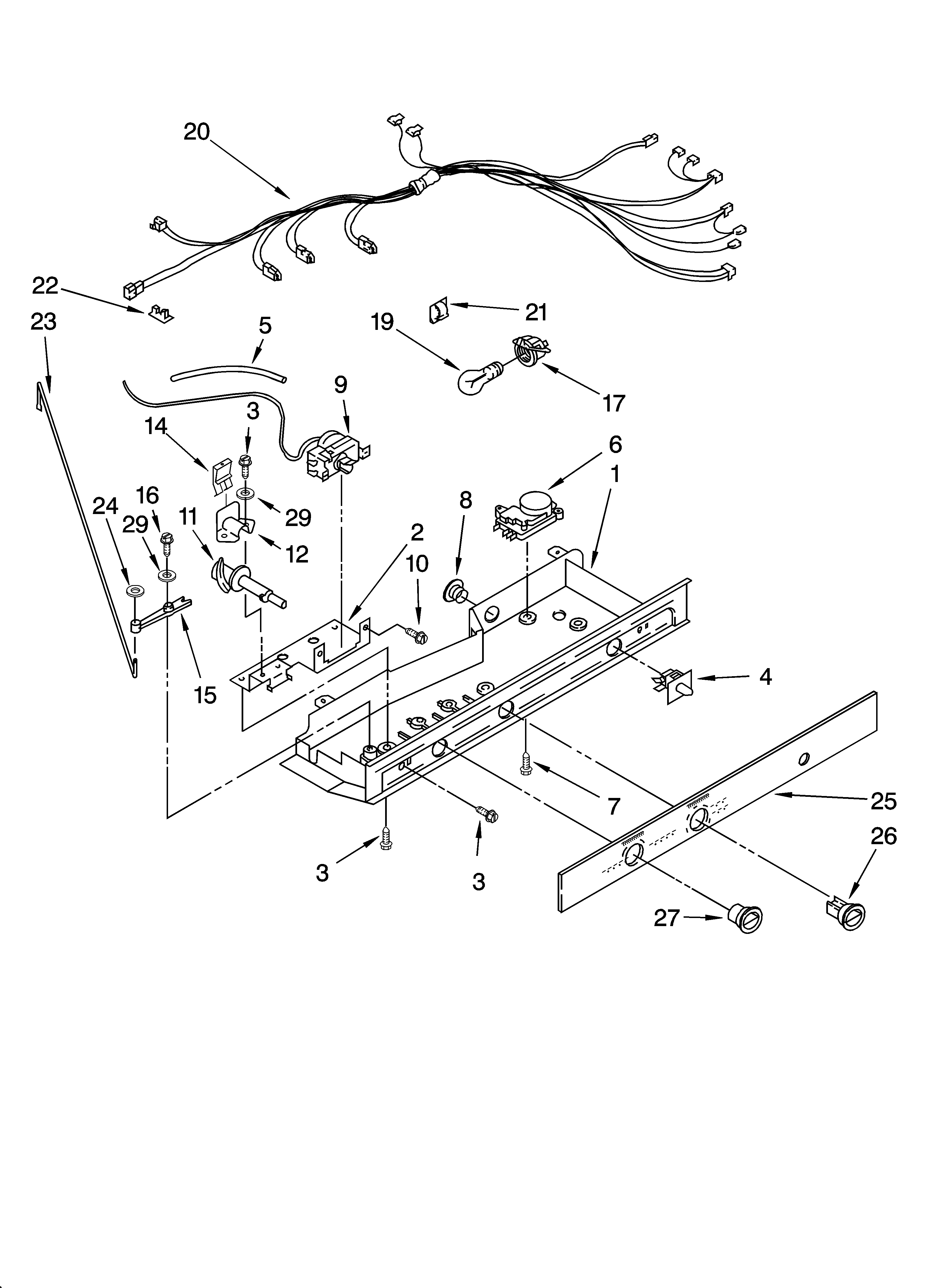 Kenmore 10653244300 control parts diagram