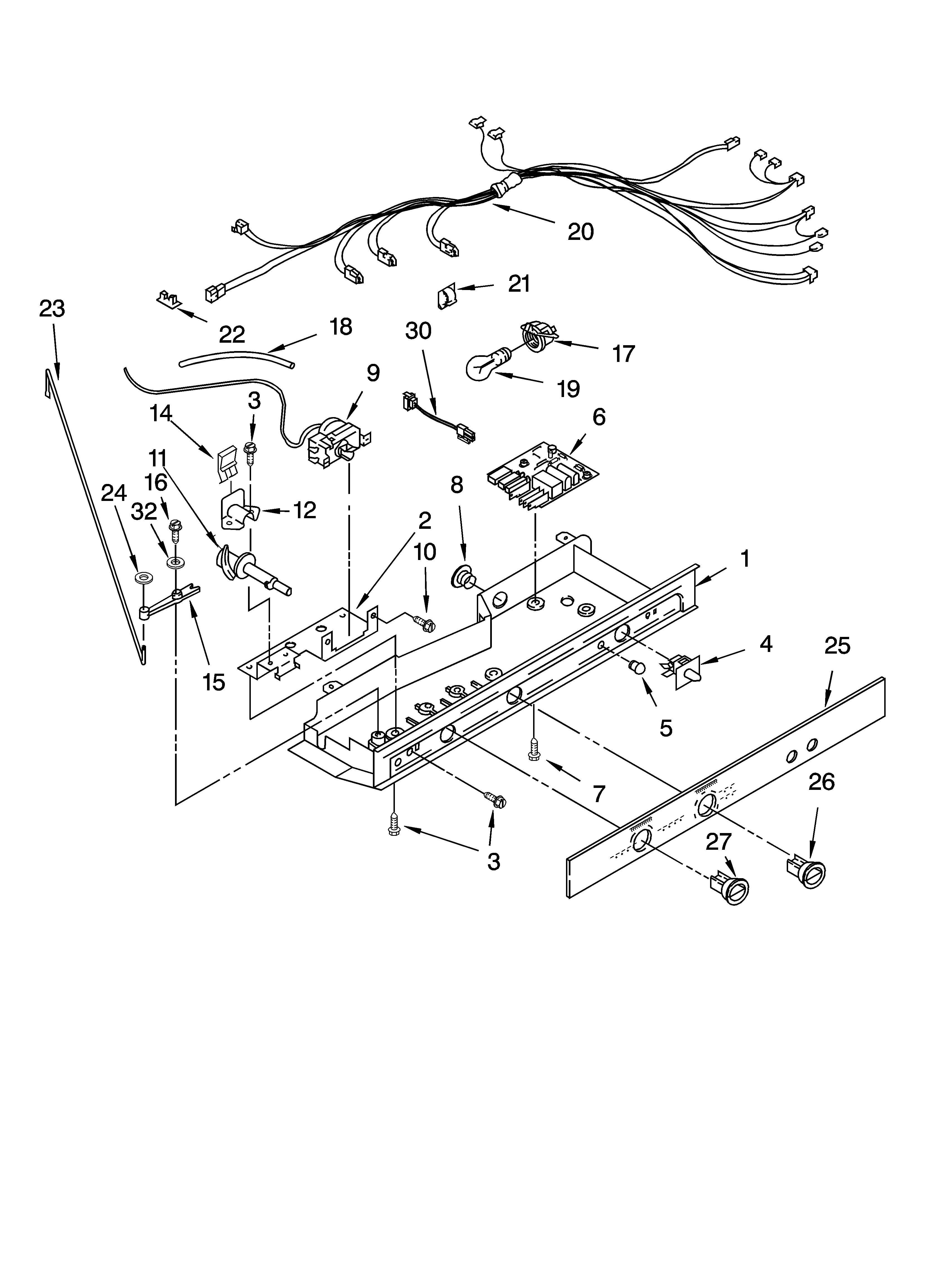 Kenmore 10653342300 control parts diagram
