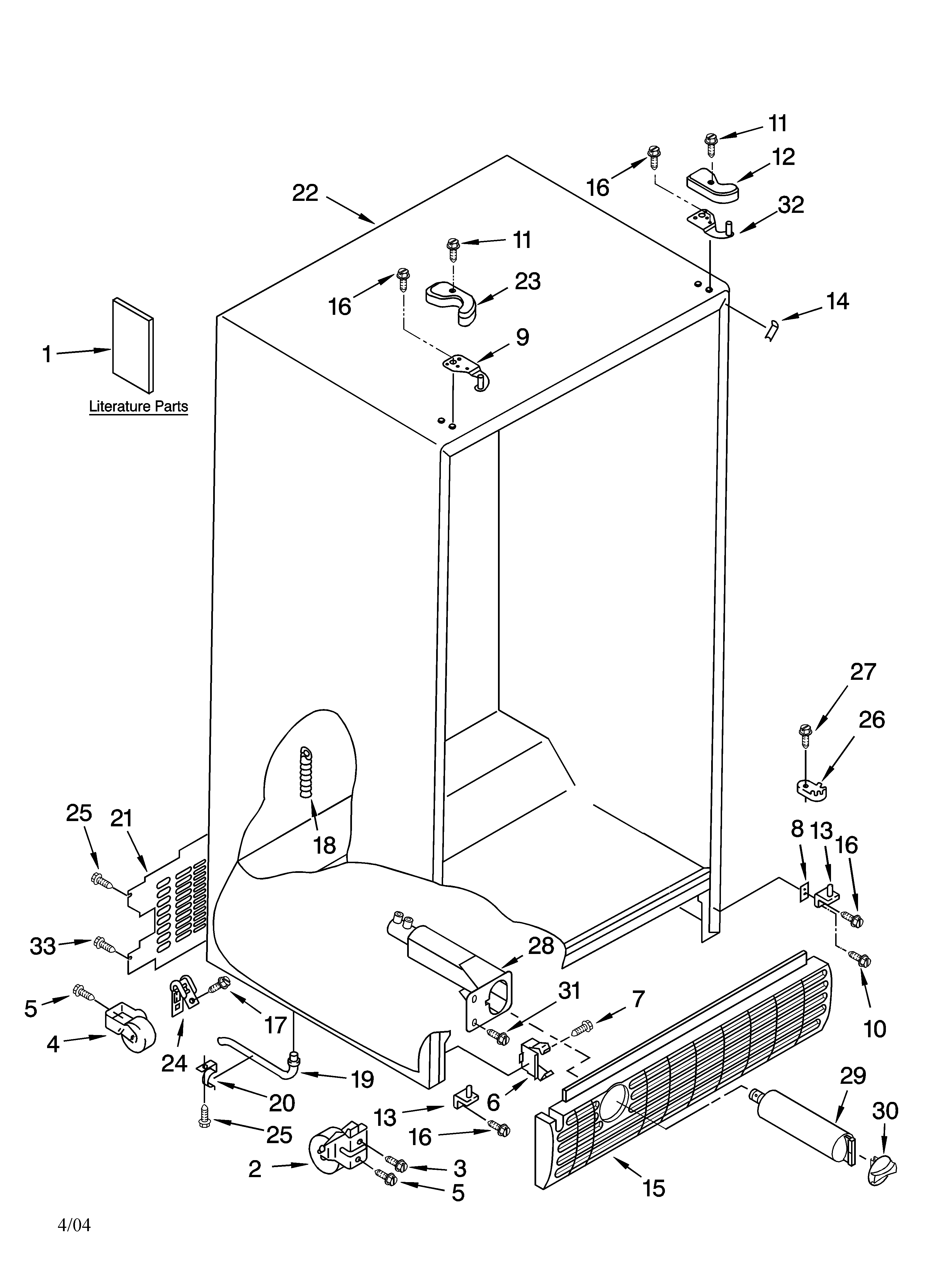 Kenmore 10653359300 cabinet parts diagram