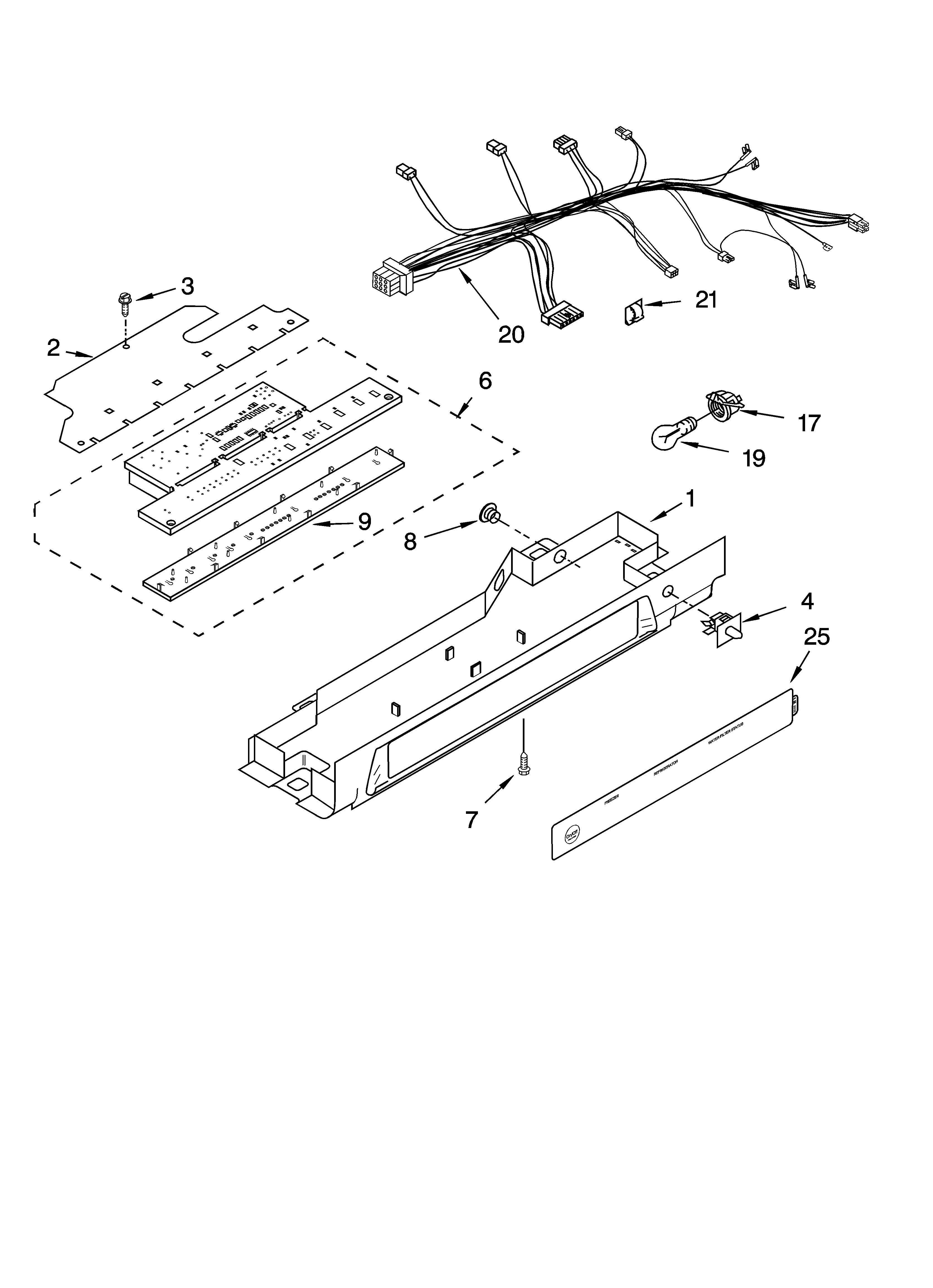 Kenmore 10653359300 control parts diagram