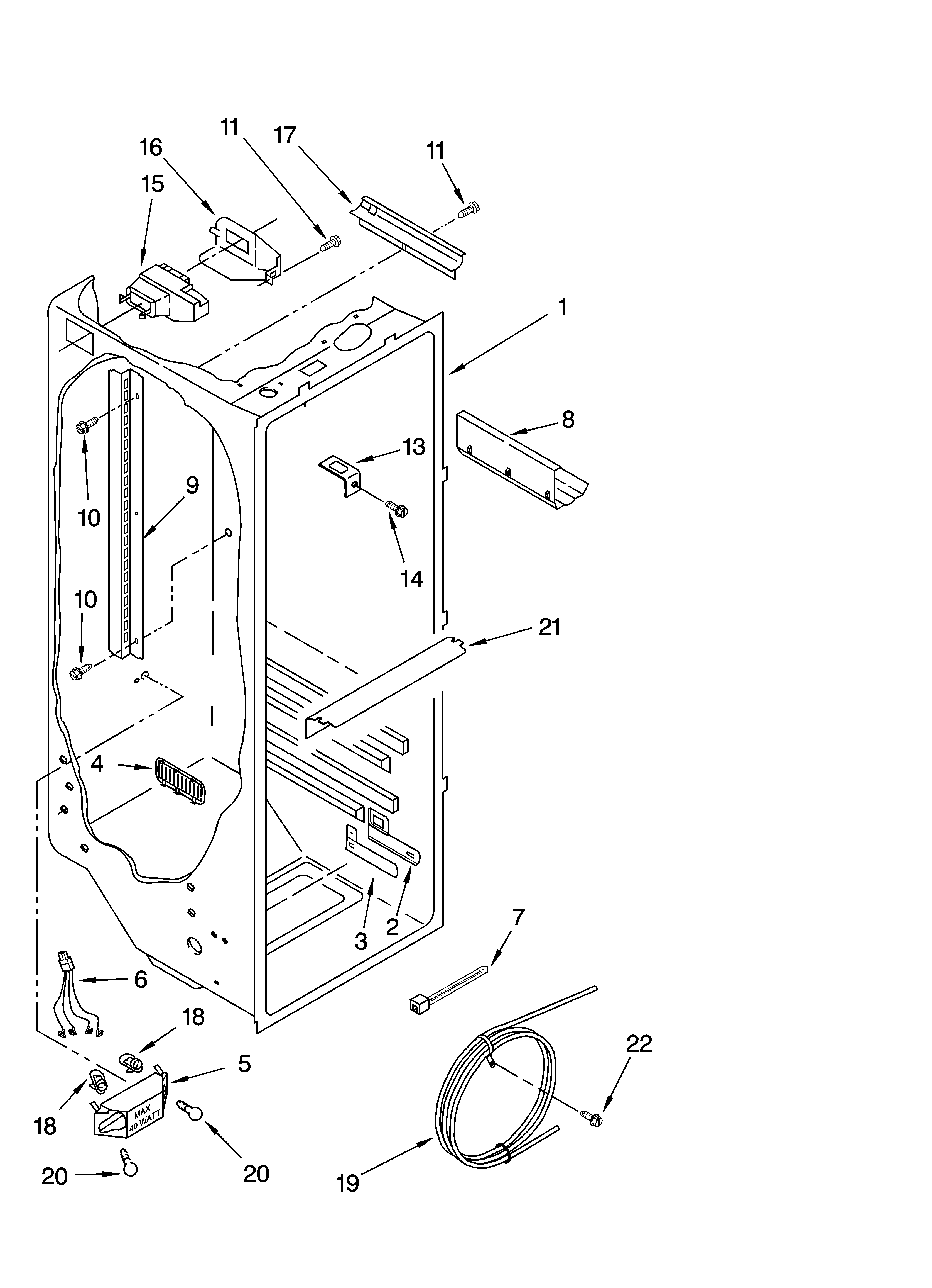Kenmore 10653382300 refrigerator liner parts diagram