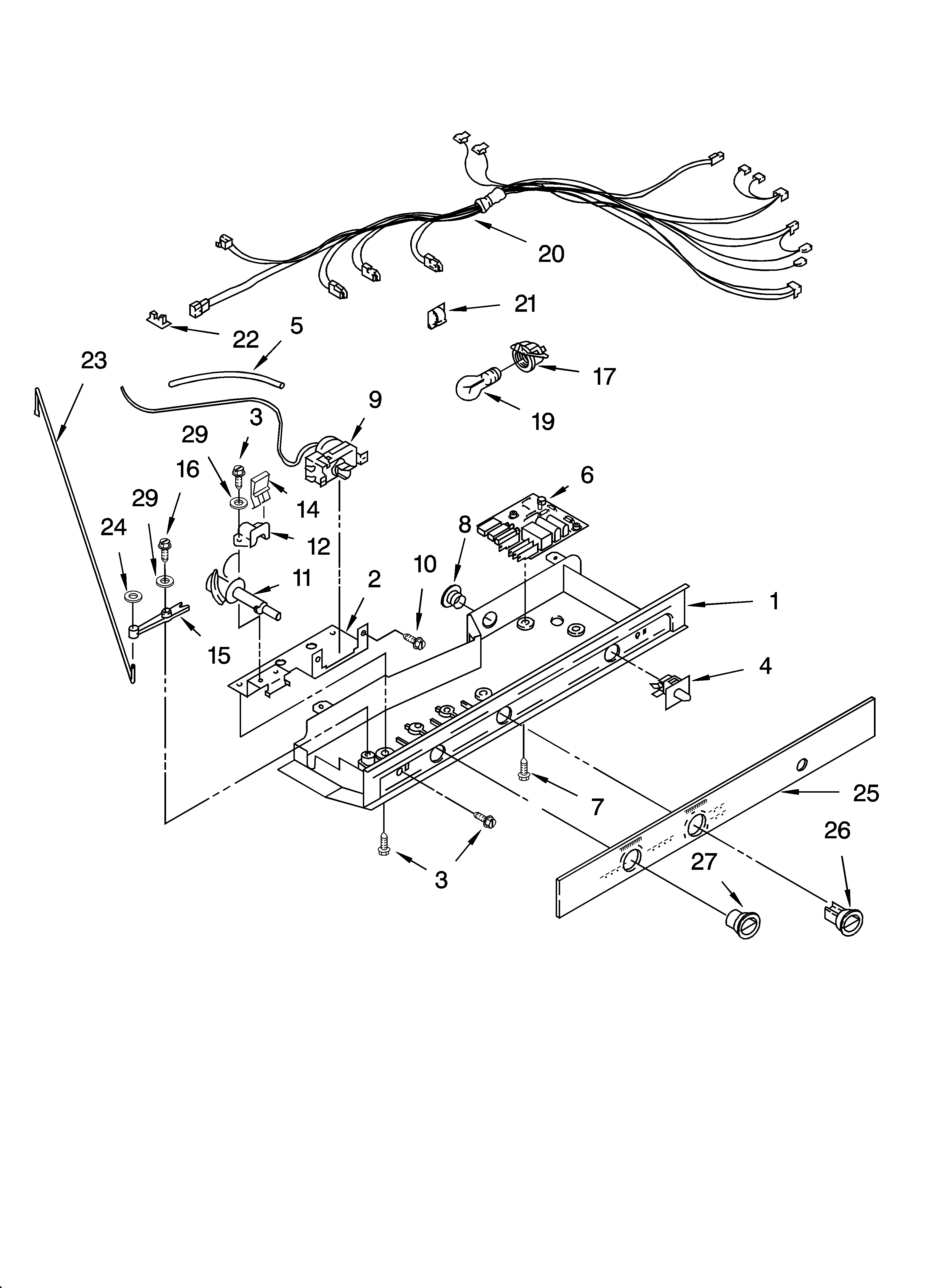 Kenmore 10653382300 control parts diagram