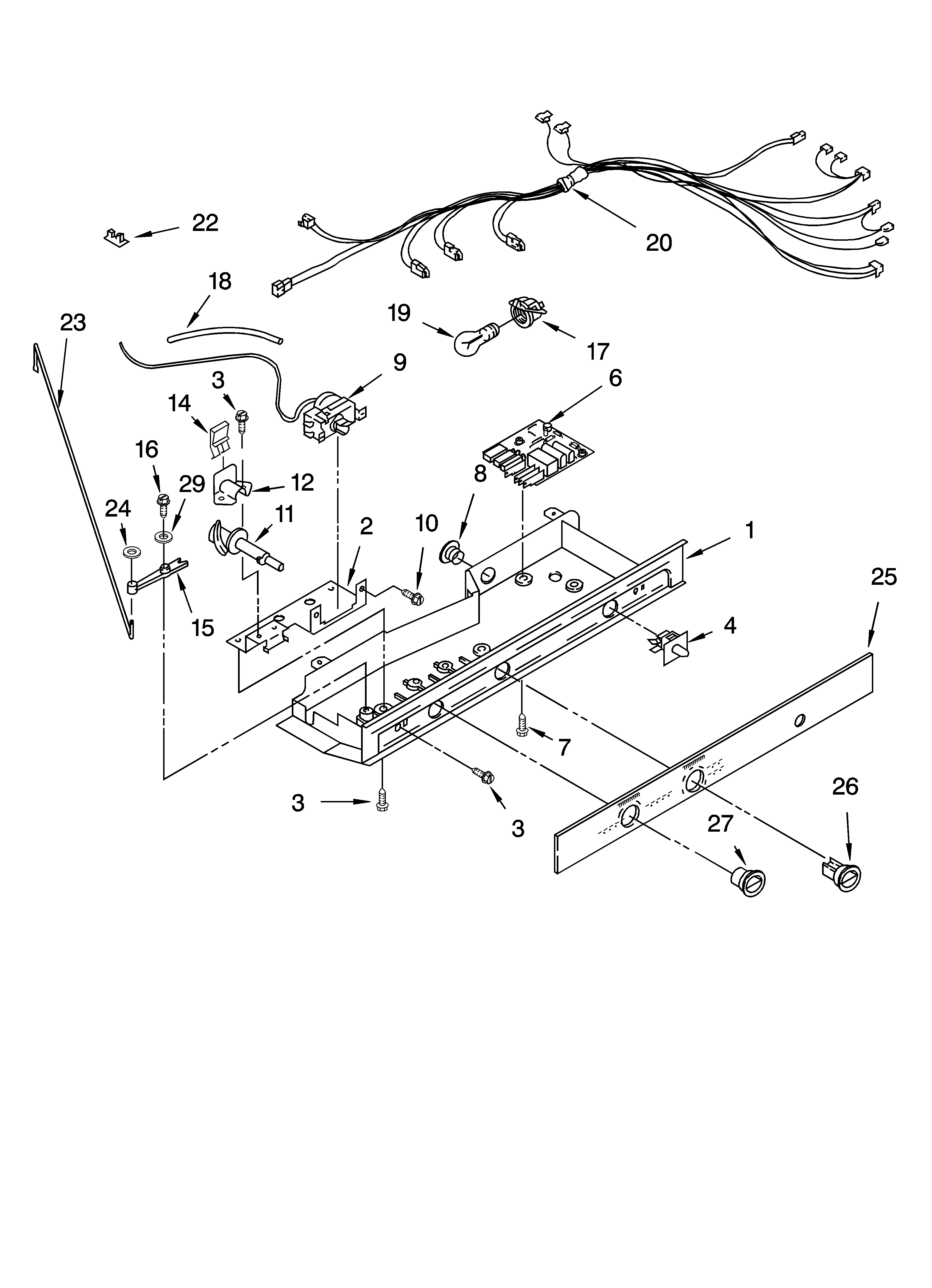 Kenmore 10653594300 control parts diagram