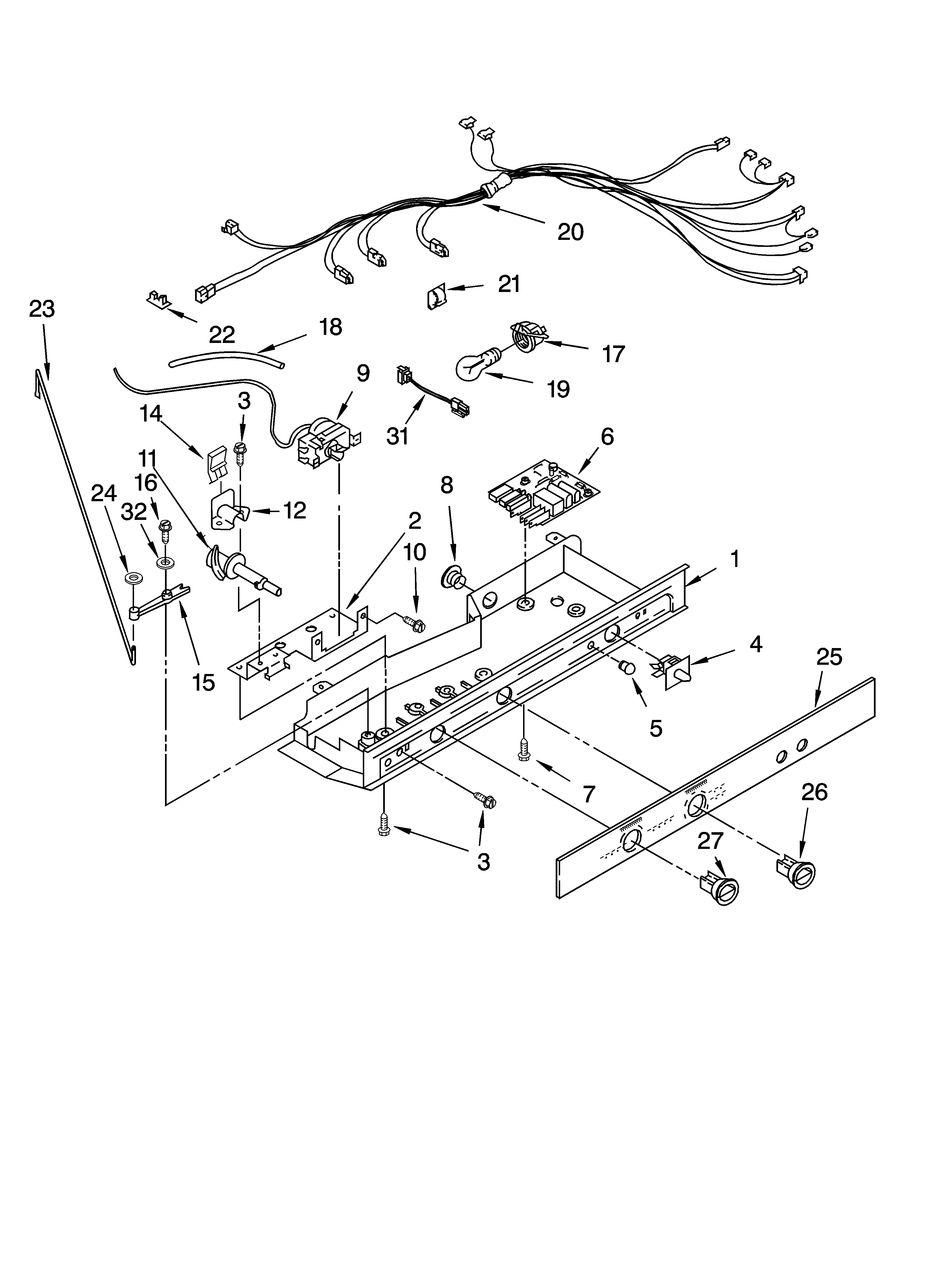 Kenmore 10653632300 control parts diagram