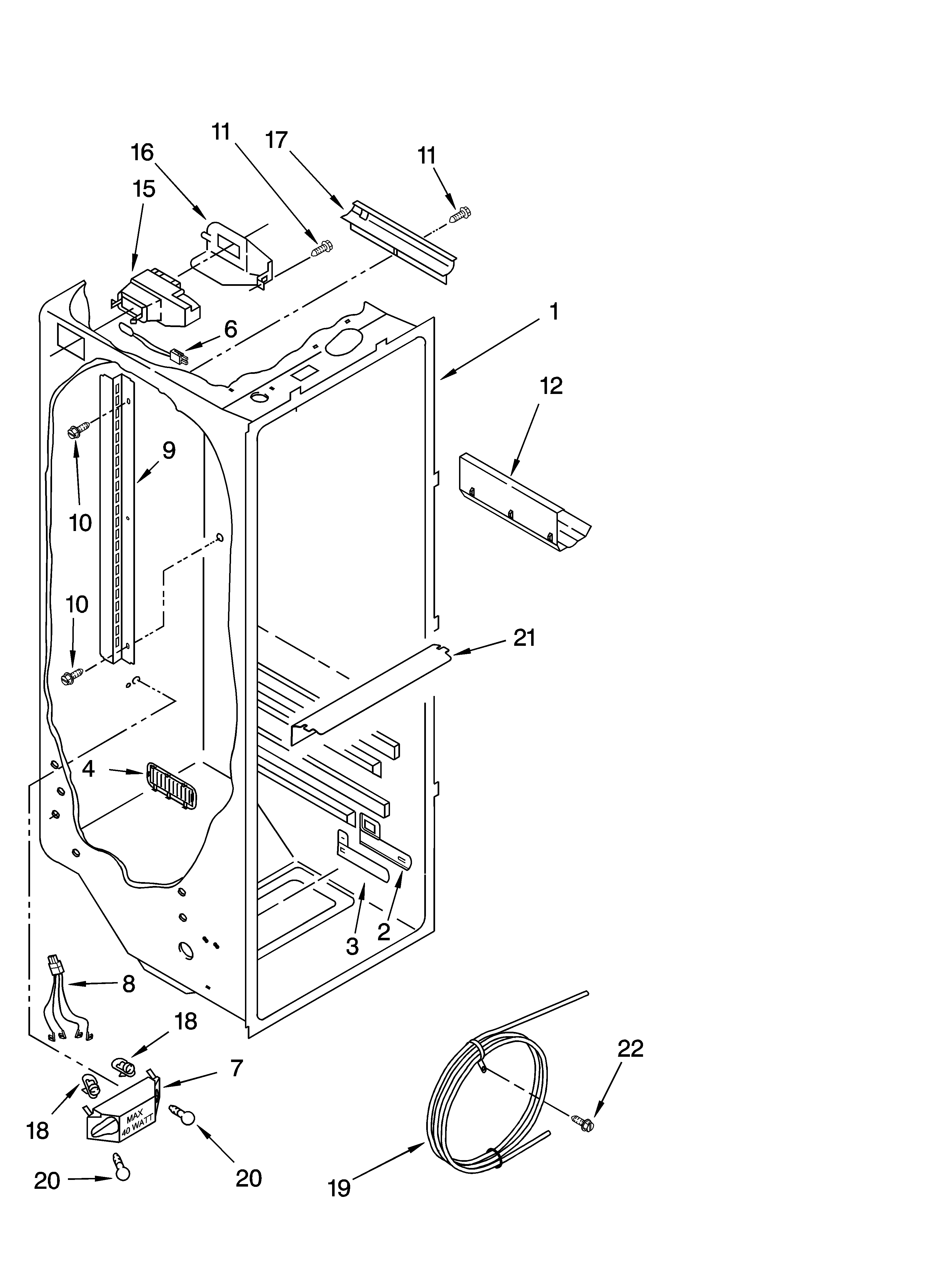 Kenmore 10653652300 refrigerator liner parts diagram