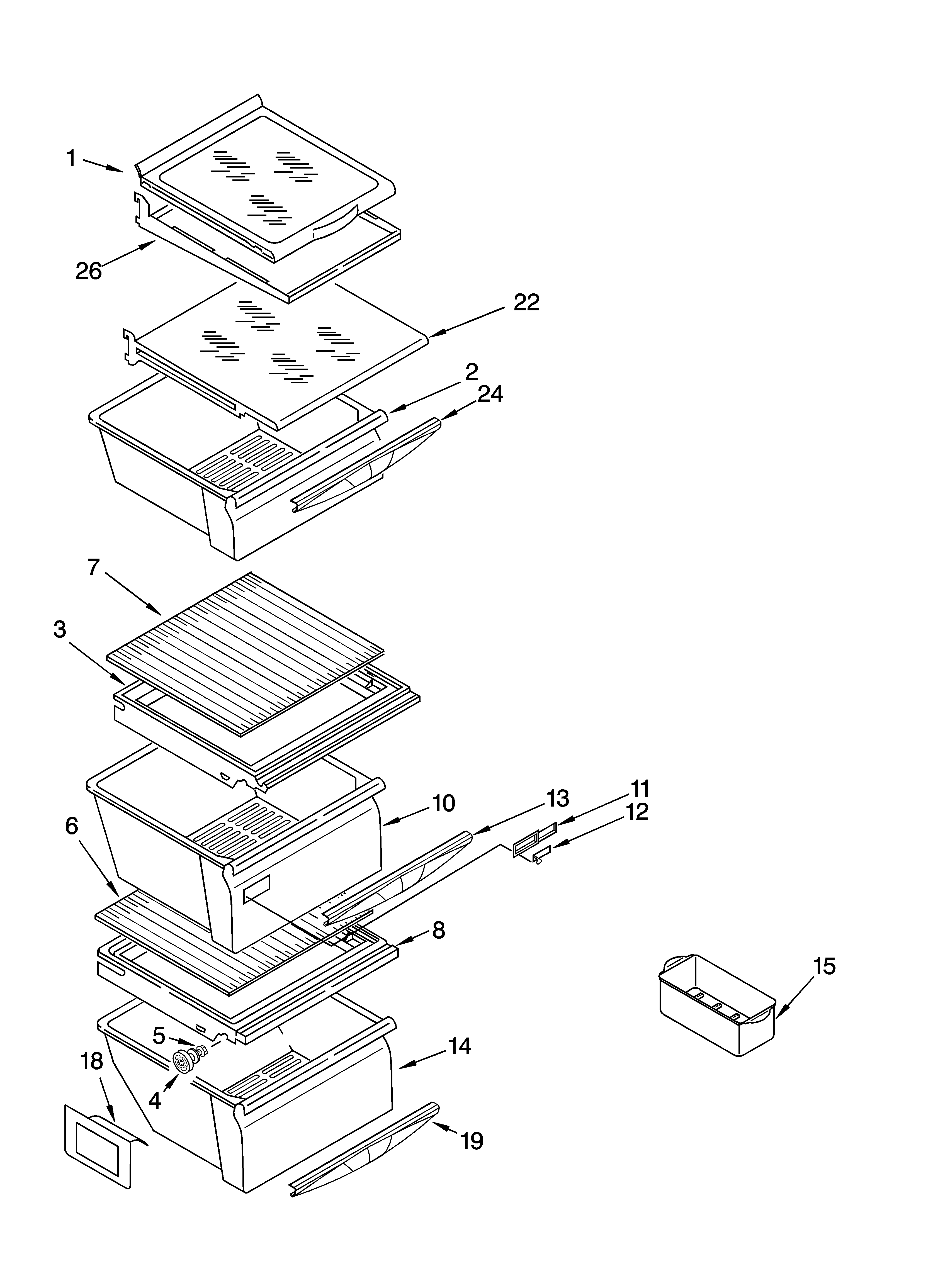 Kenmore 10653652300 refrigerator shelf parts diagram