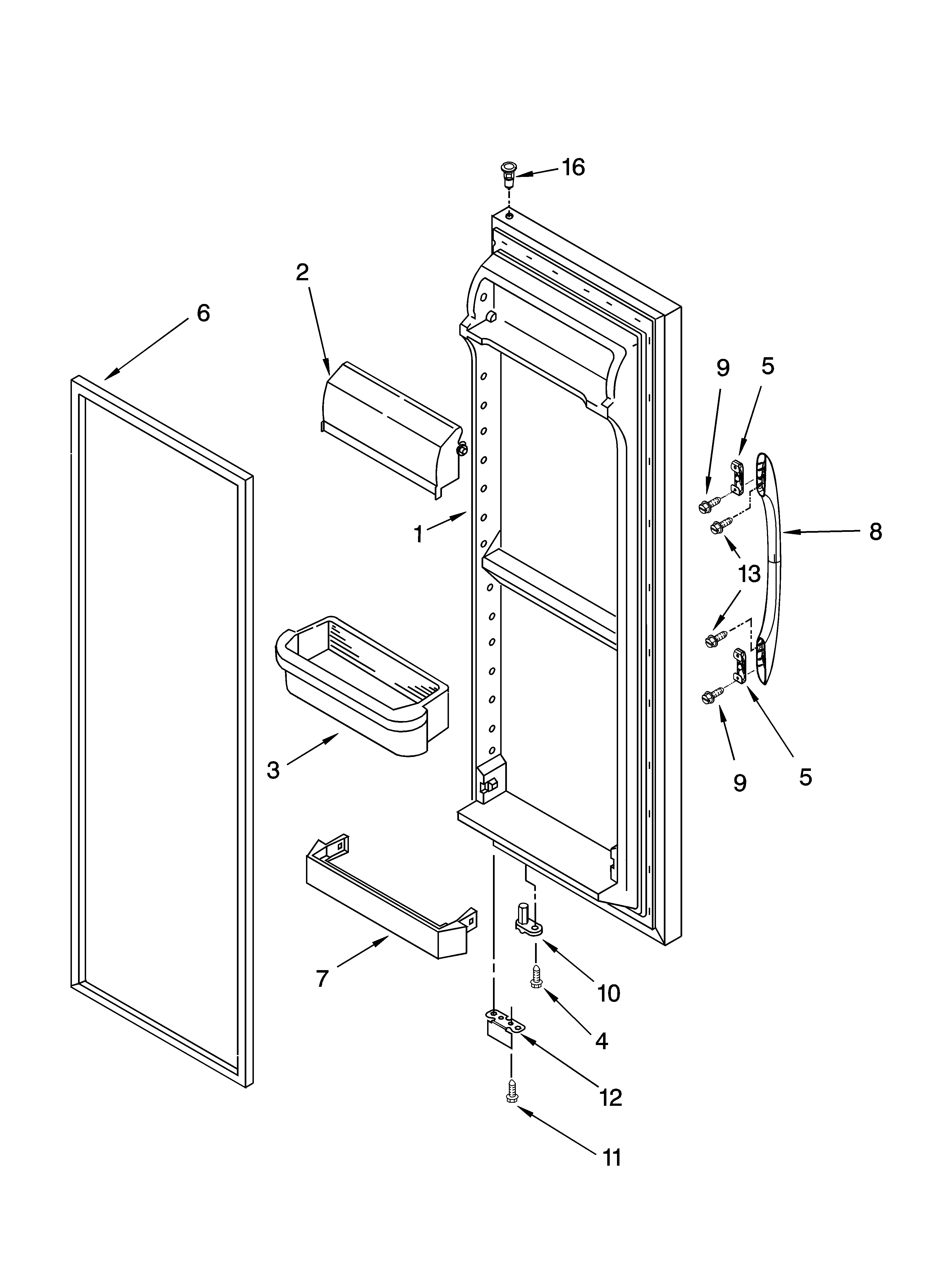 Kenmore 10653652300 refrigerator door parts diagram