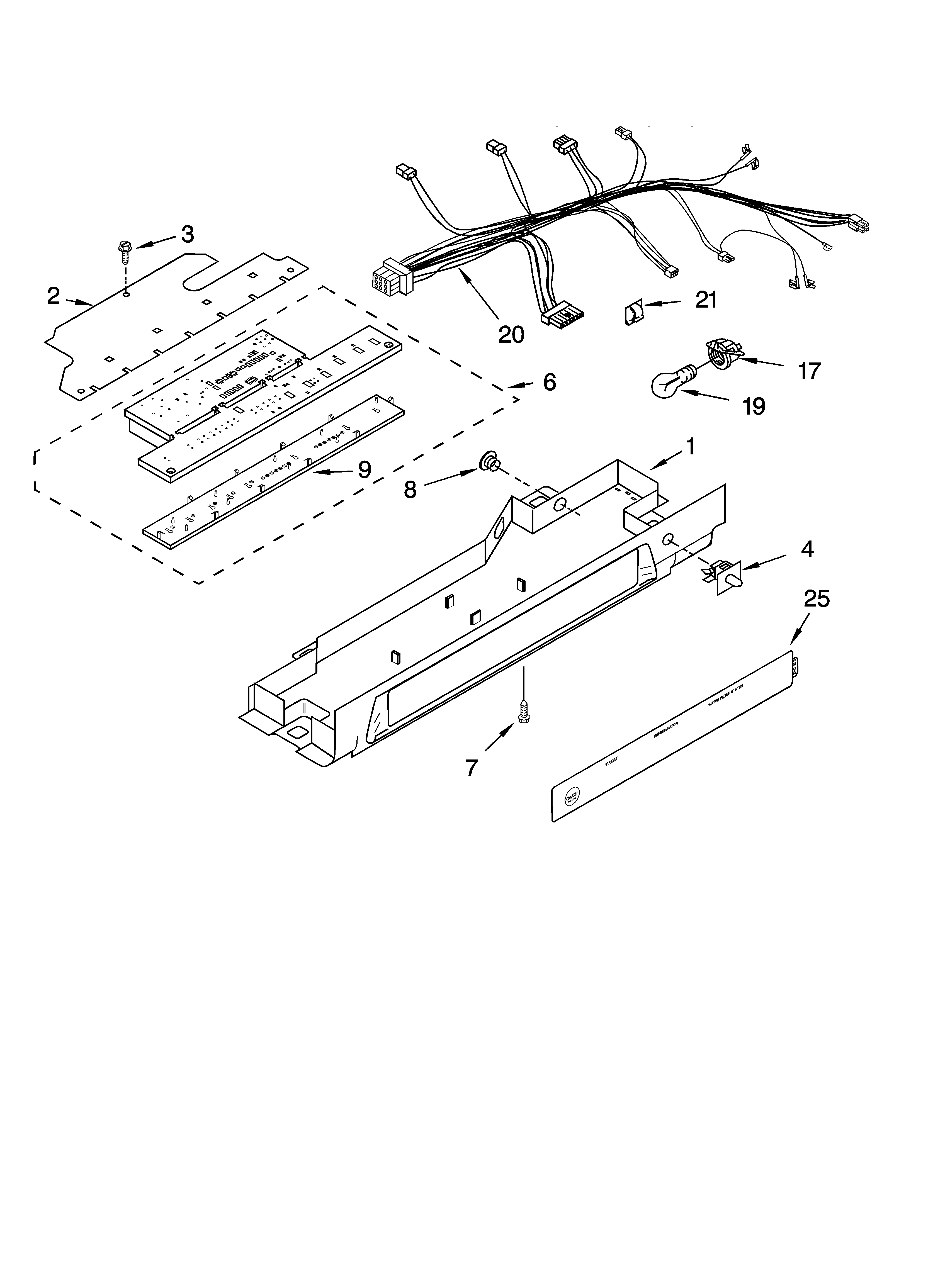 Kenmore 10653869300 control parts diagram