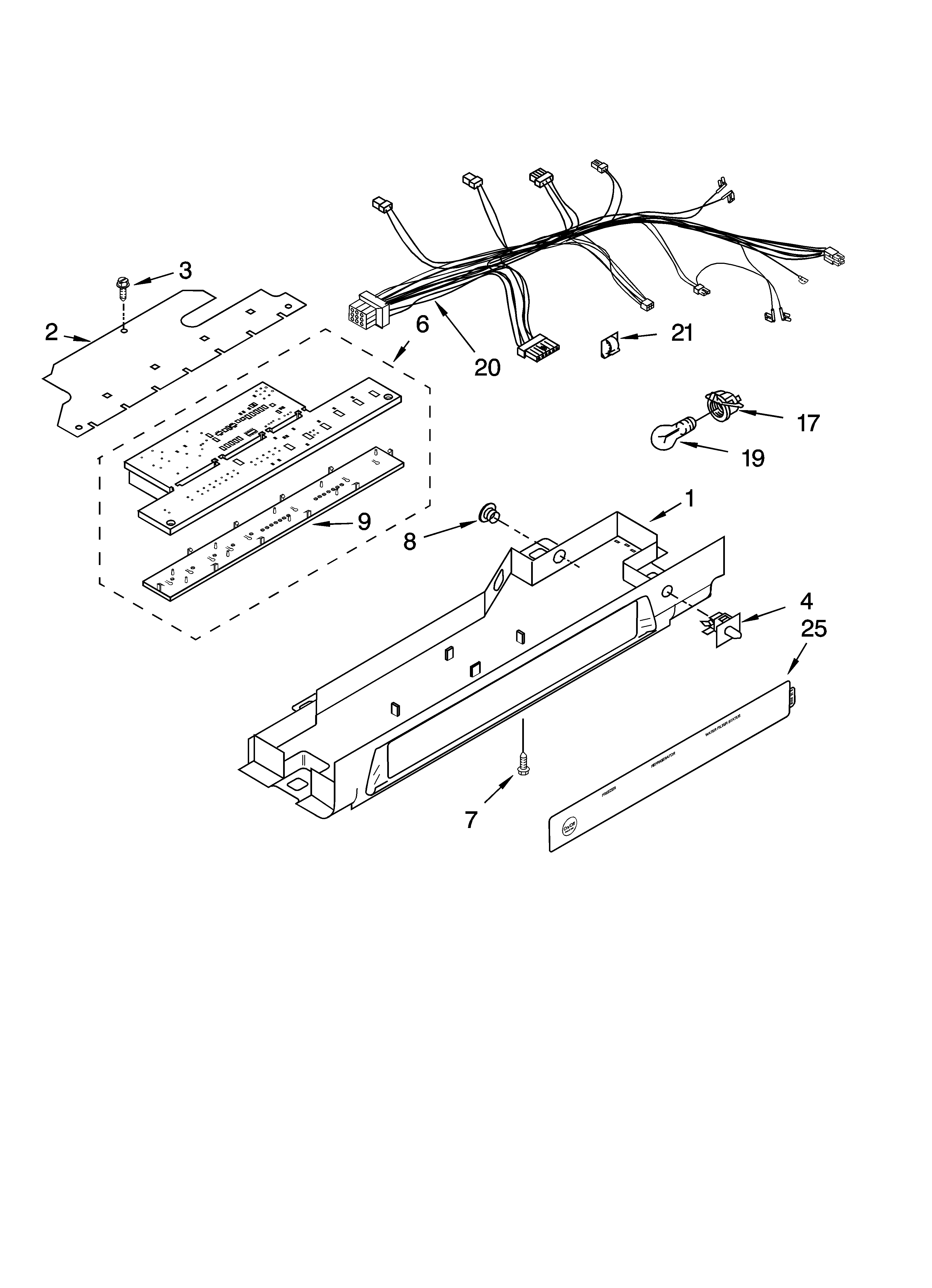 Kenmore 10654214300 control parts diagram