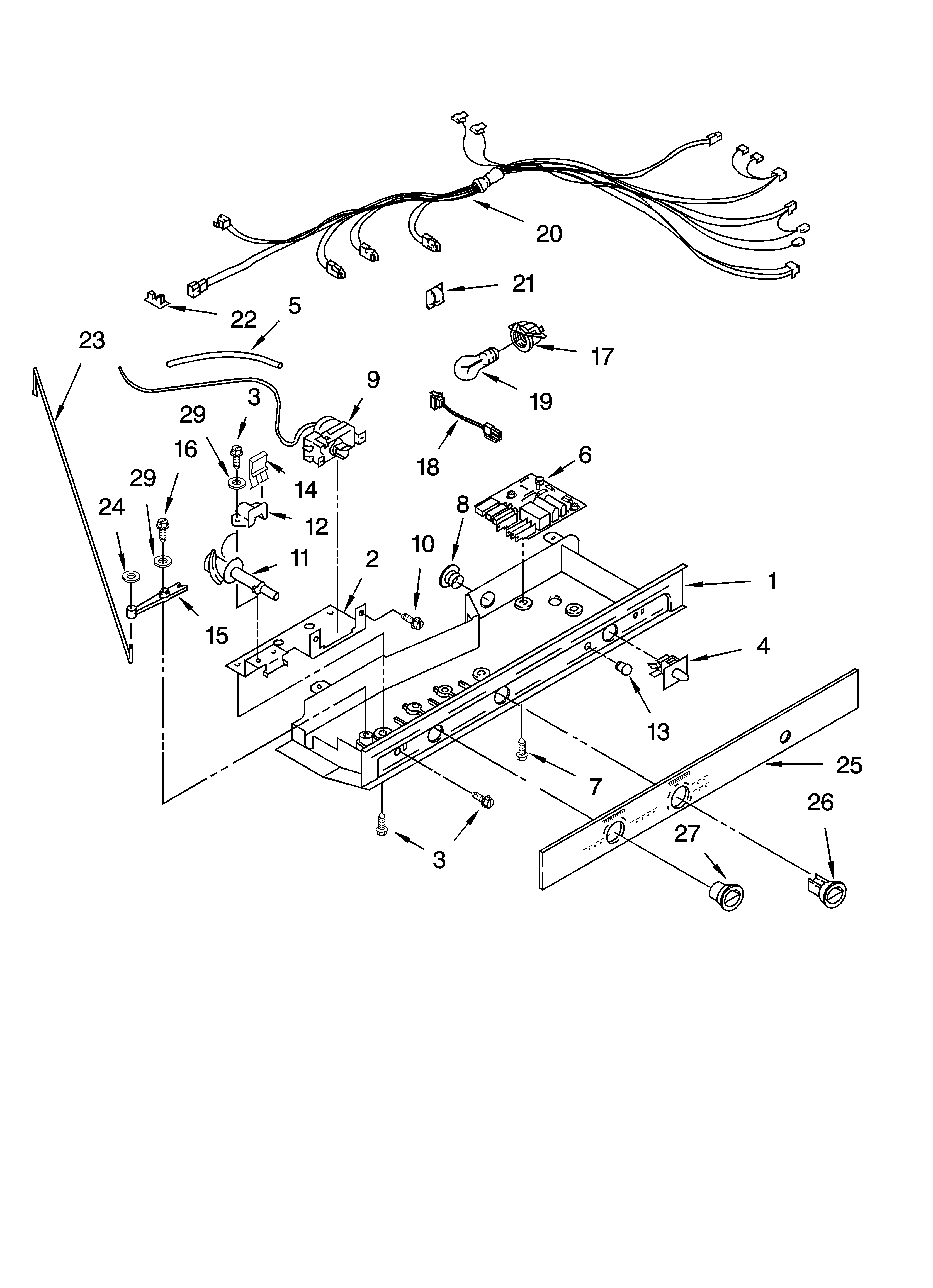 Kenmore 10654263300 control parts diagram