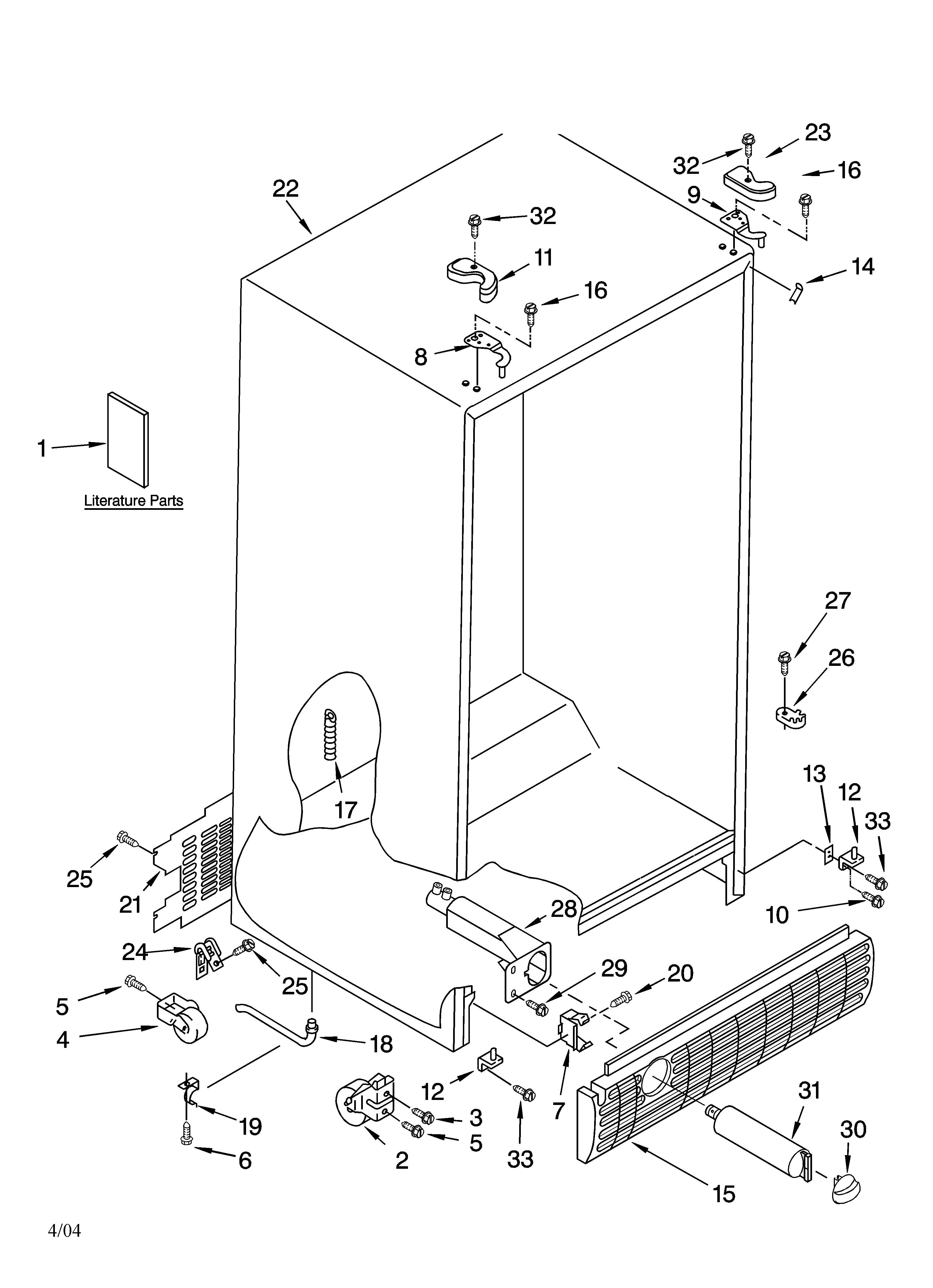 Kenmore 10654399300 cabinet parts diagram