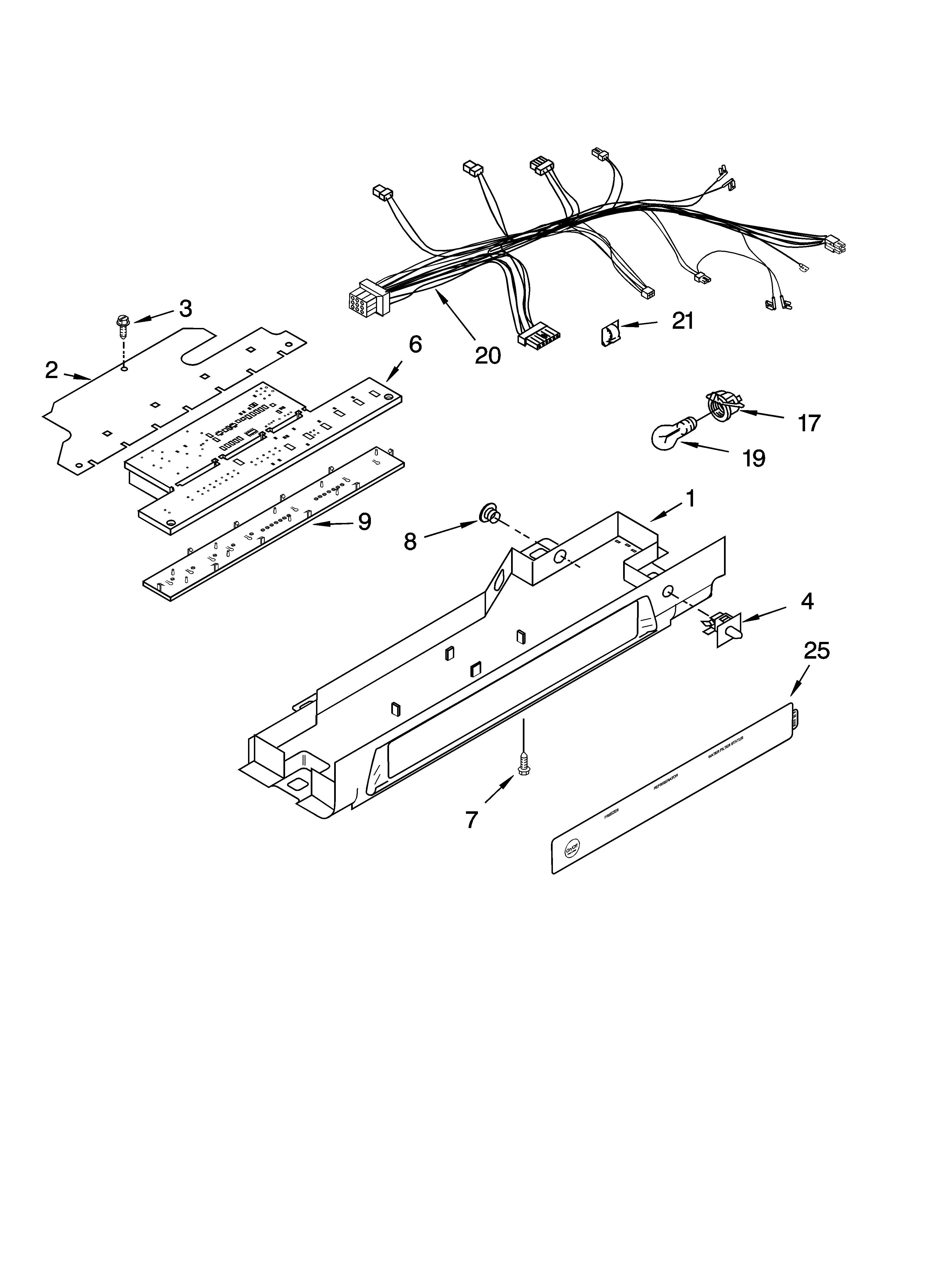 Kenmore 10654399300 control parts diagram