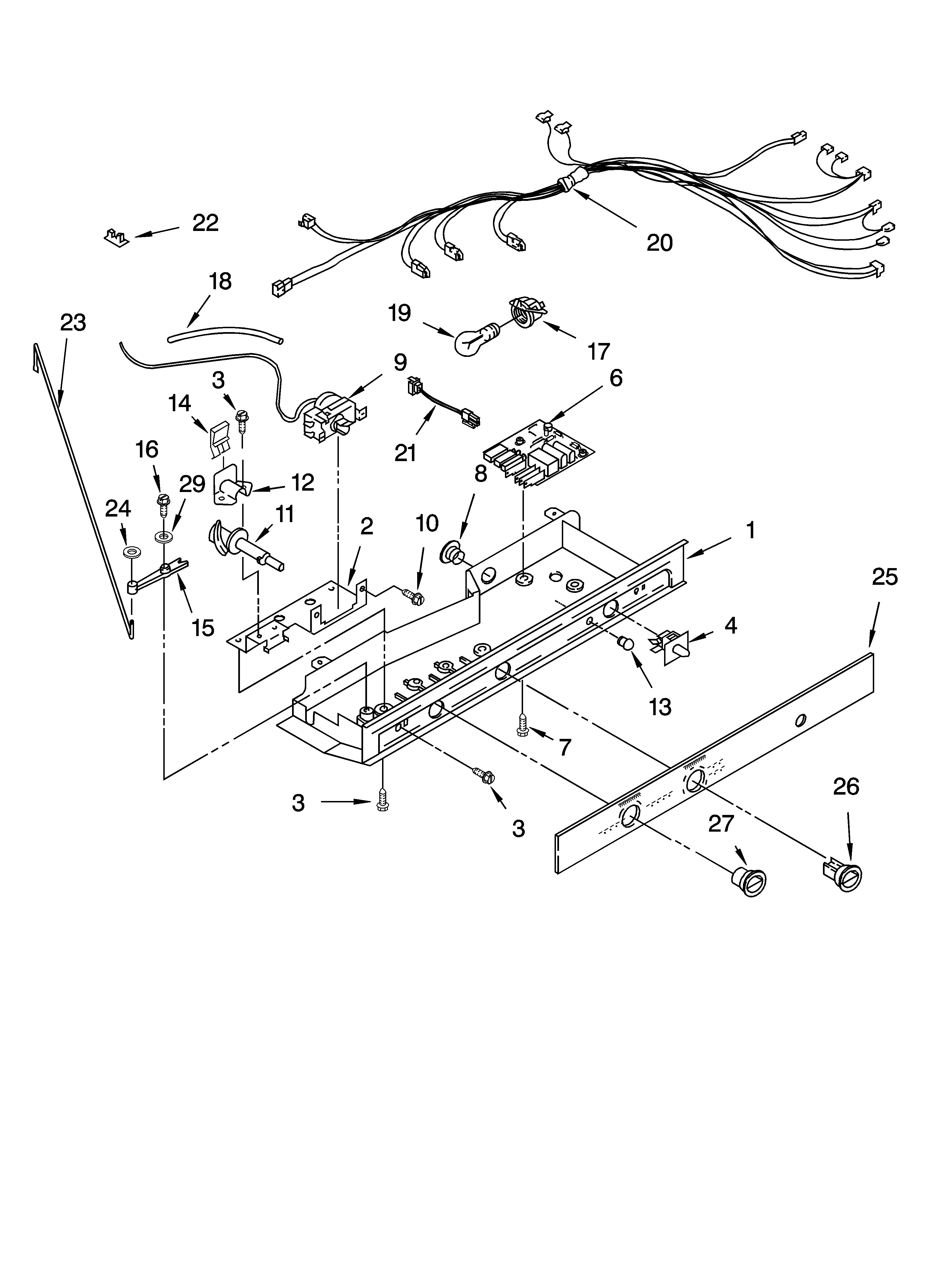Kenmore 10654573300 control parts diagram