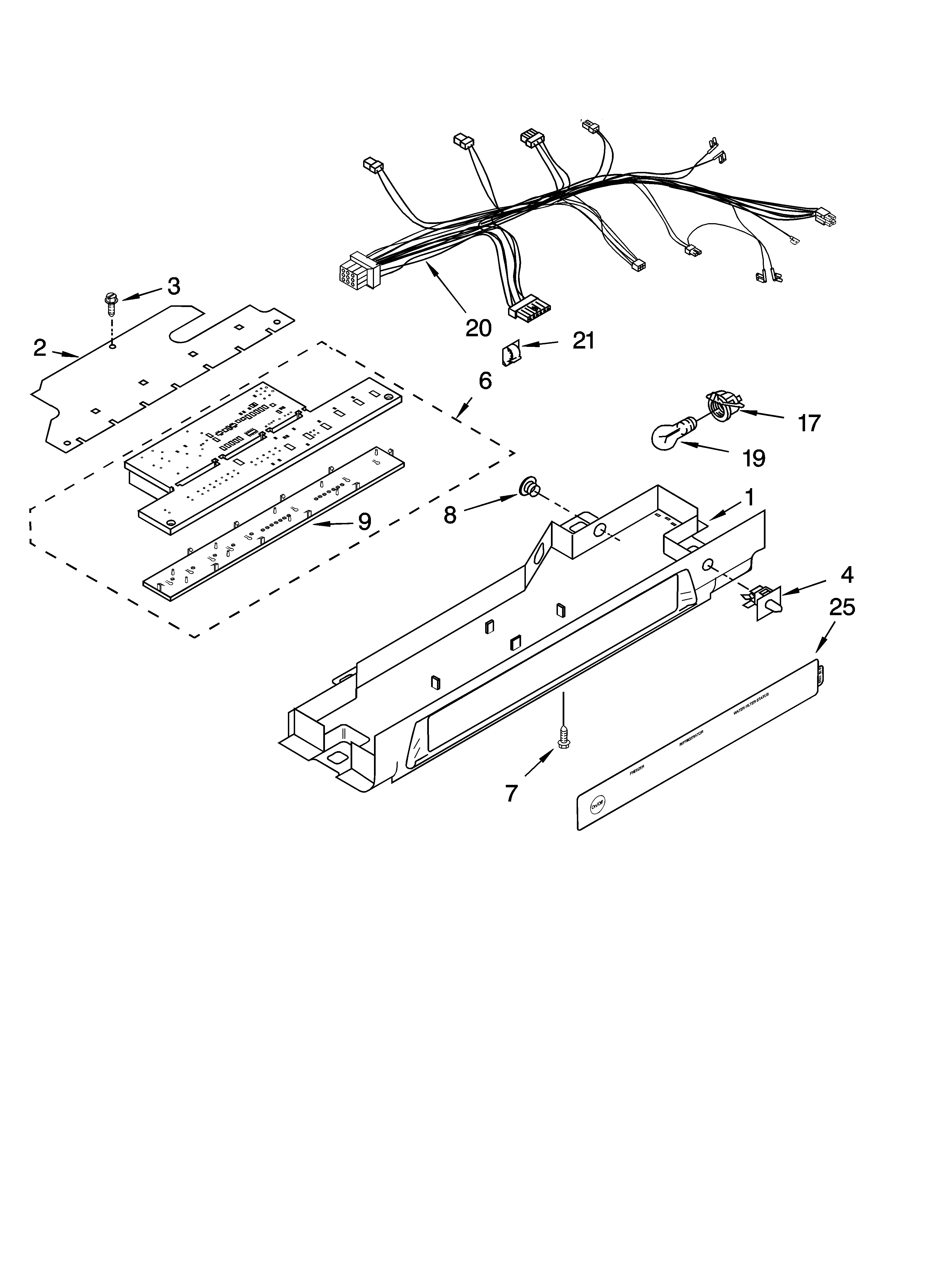Kenmore 10654684300 control parts diagram