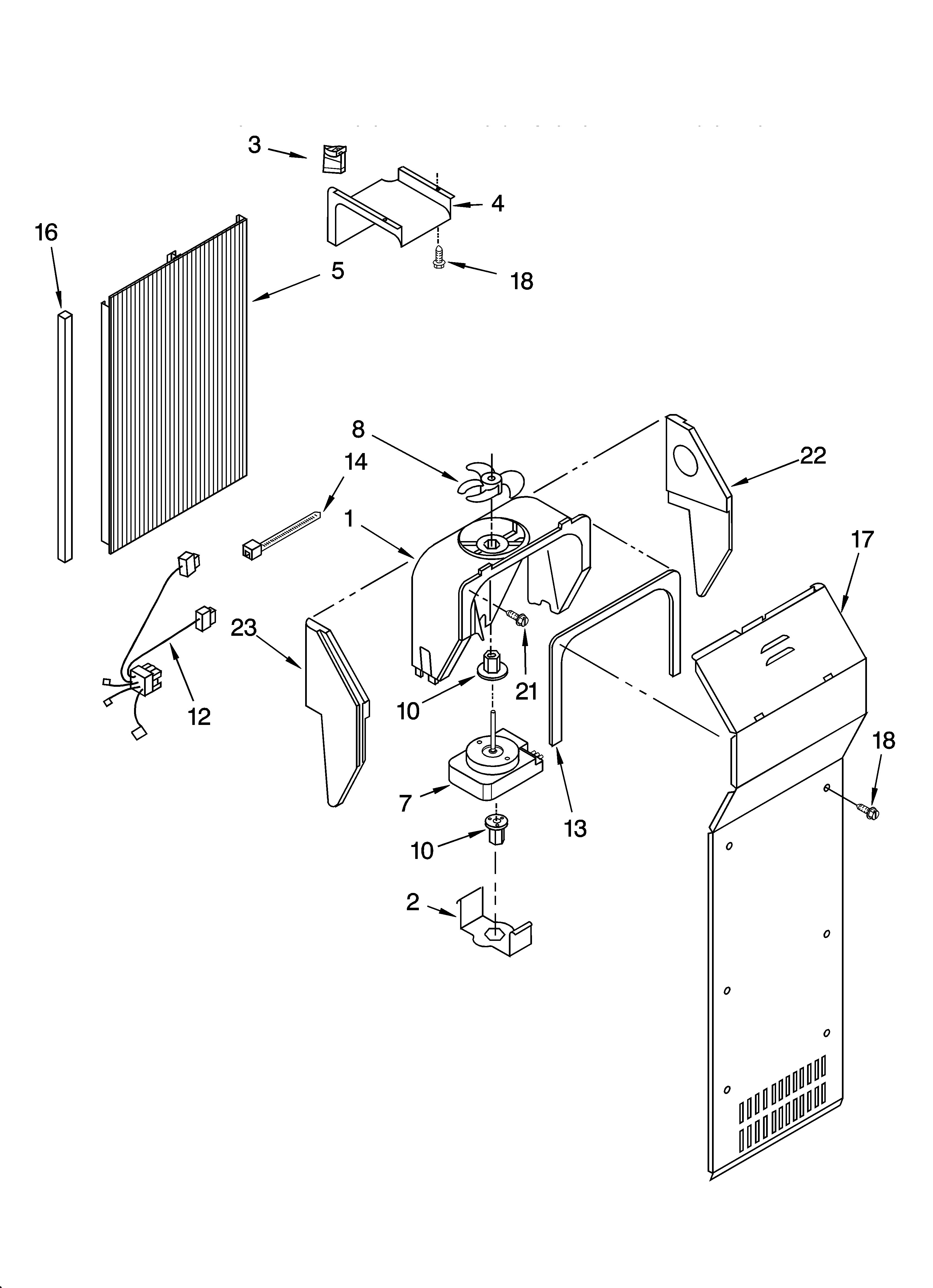 Kenmore 10655534400 air flow parts diagram