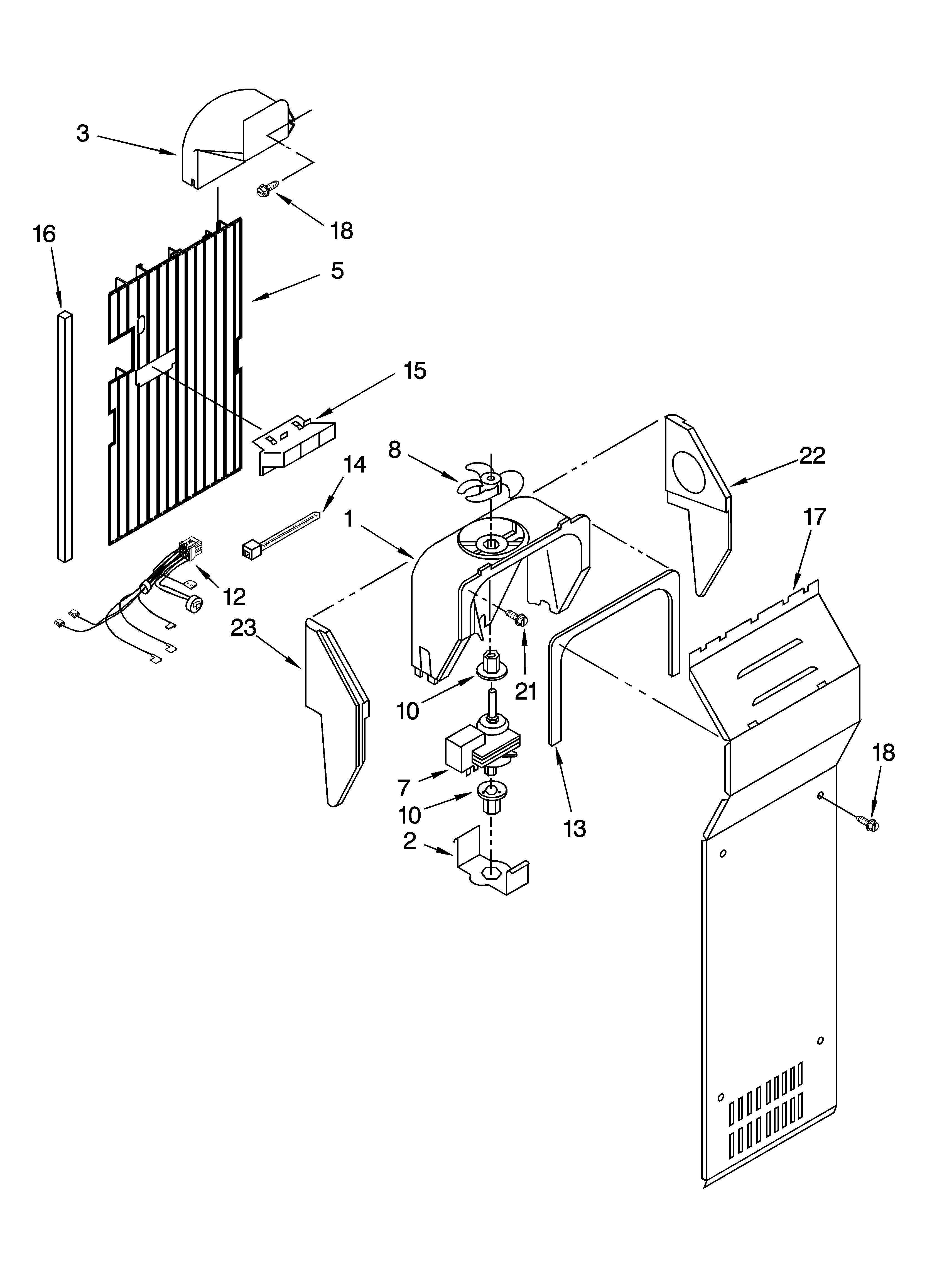 Kenmore 10656502400 air flow parts diagram