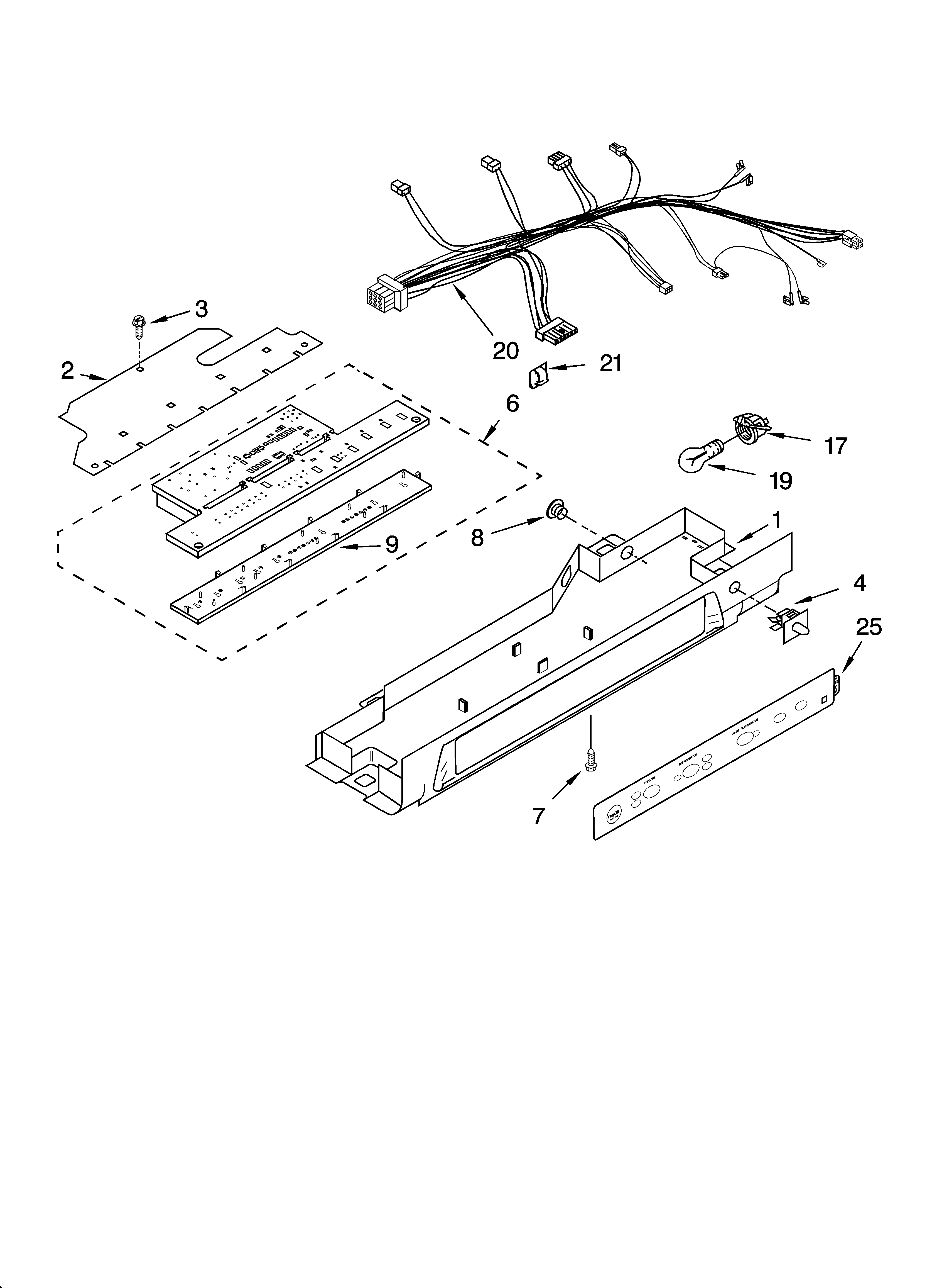Kenmore 10656576400 control parts diagram