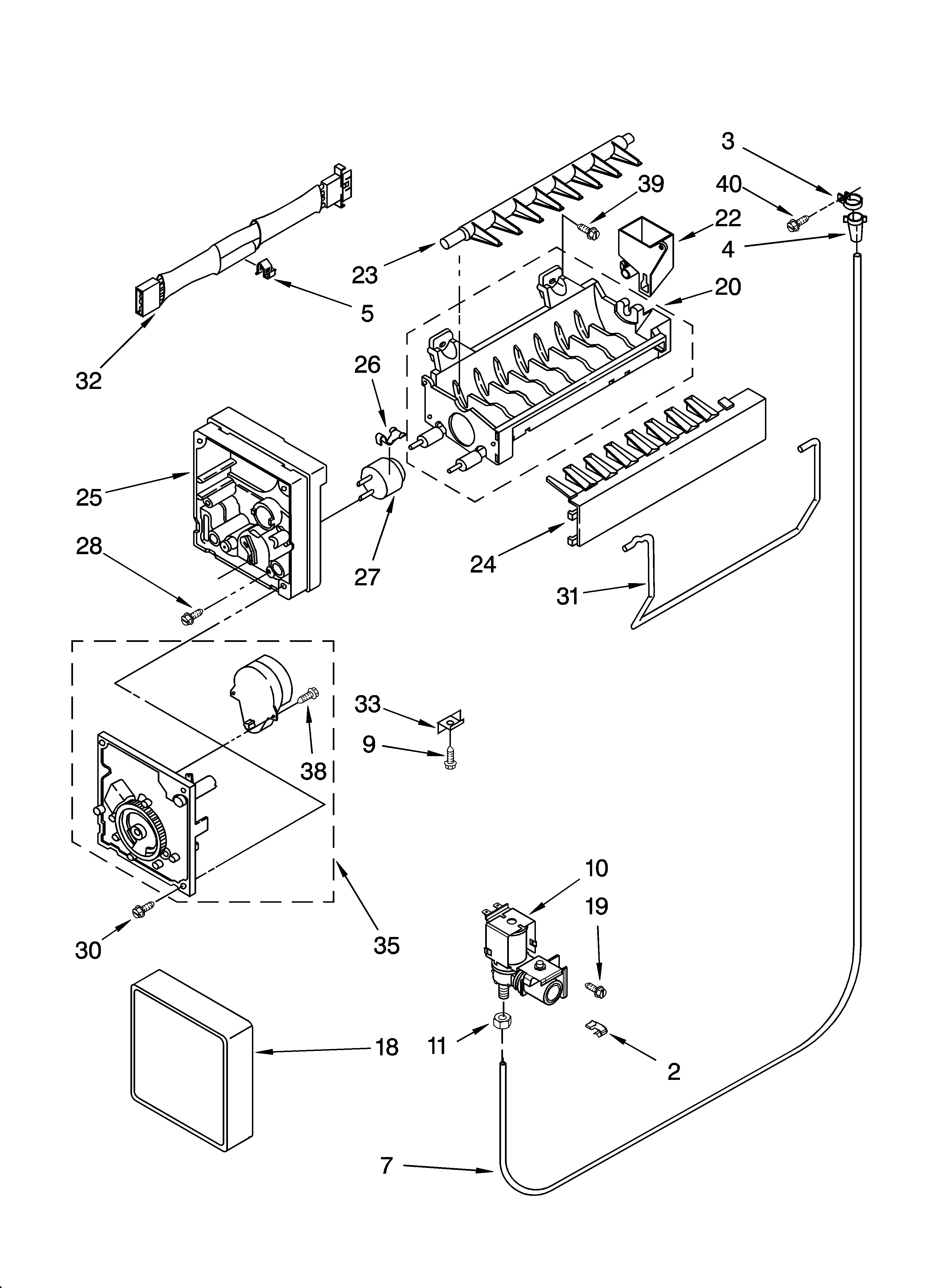 Kenmore 10674249400 icemaker parts, optional parts diagram