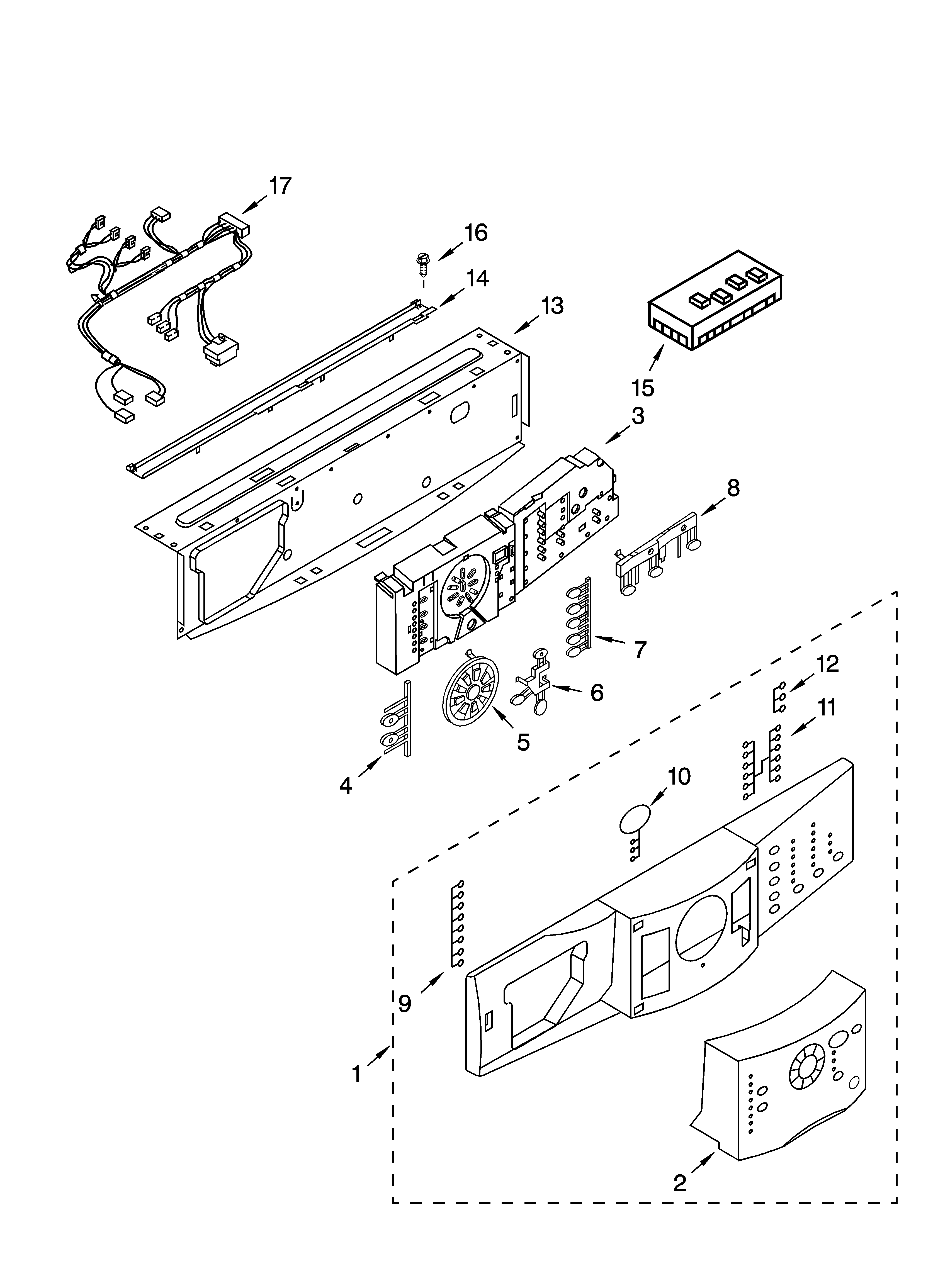 Kenmore Elite 11043902203 control panel parts diagram