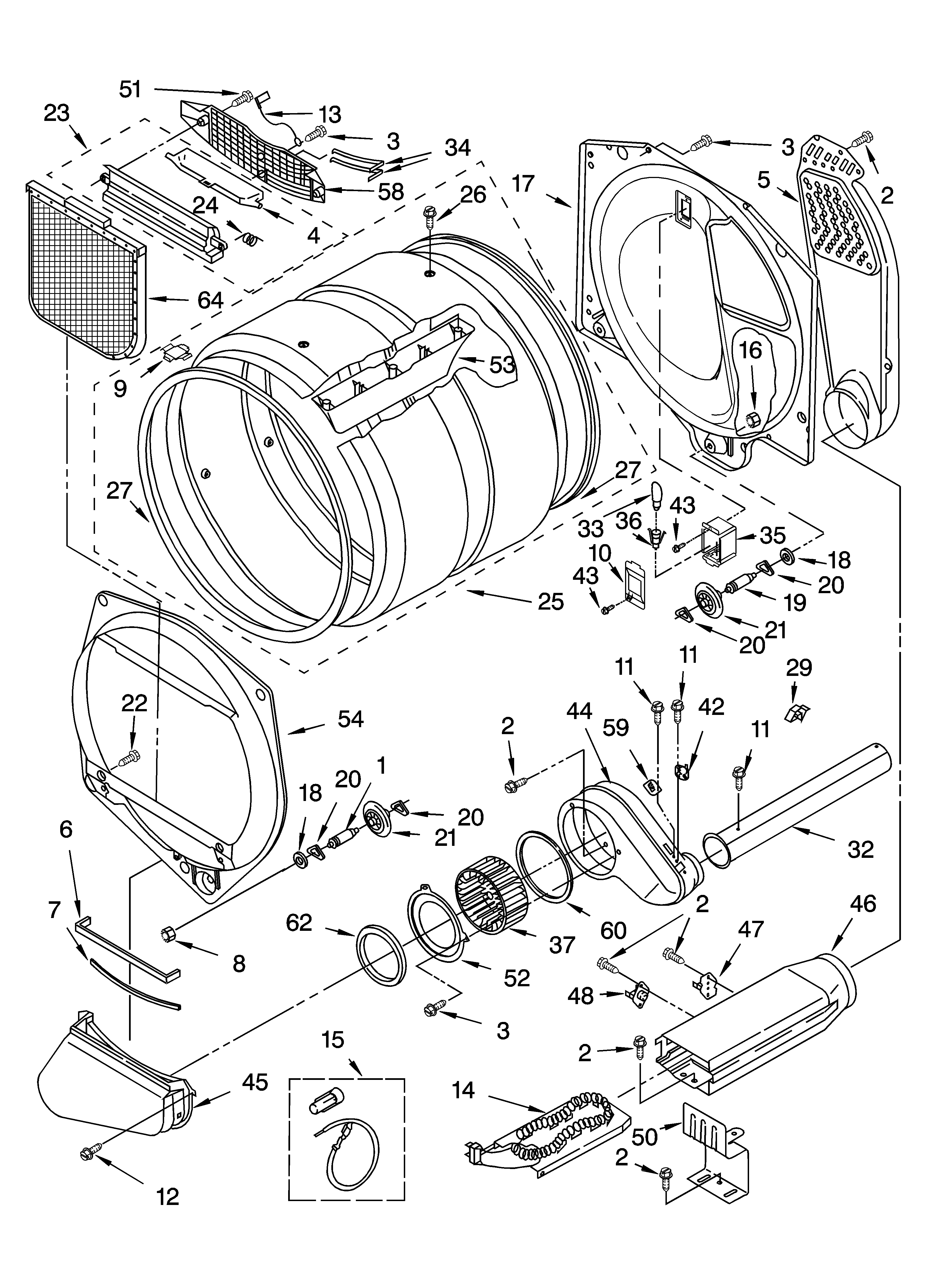 Kenmore Elite 11065926400 bulkhead parts diagram
