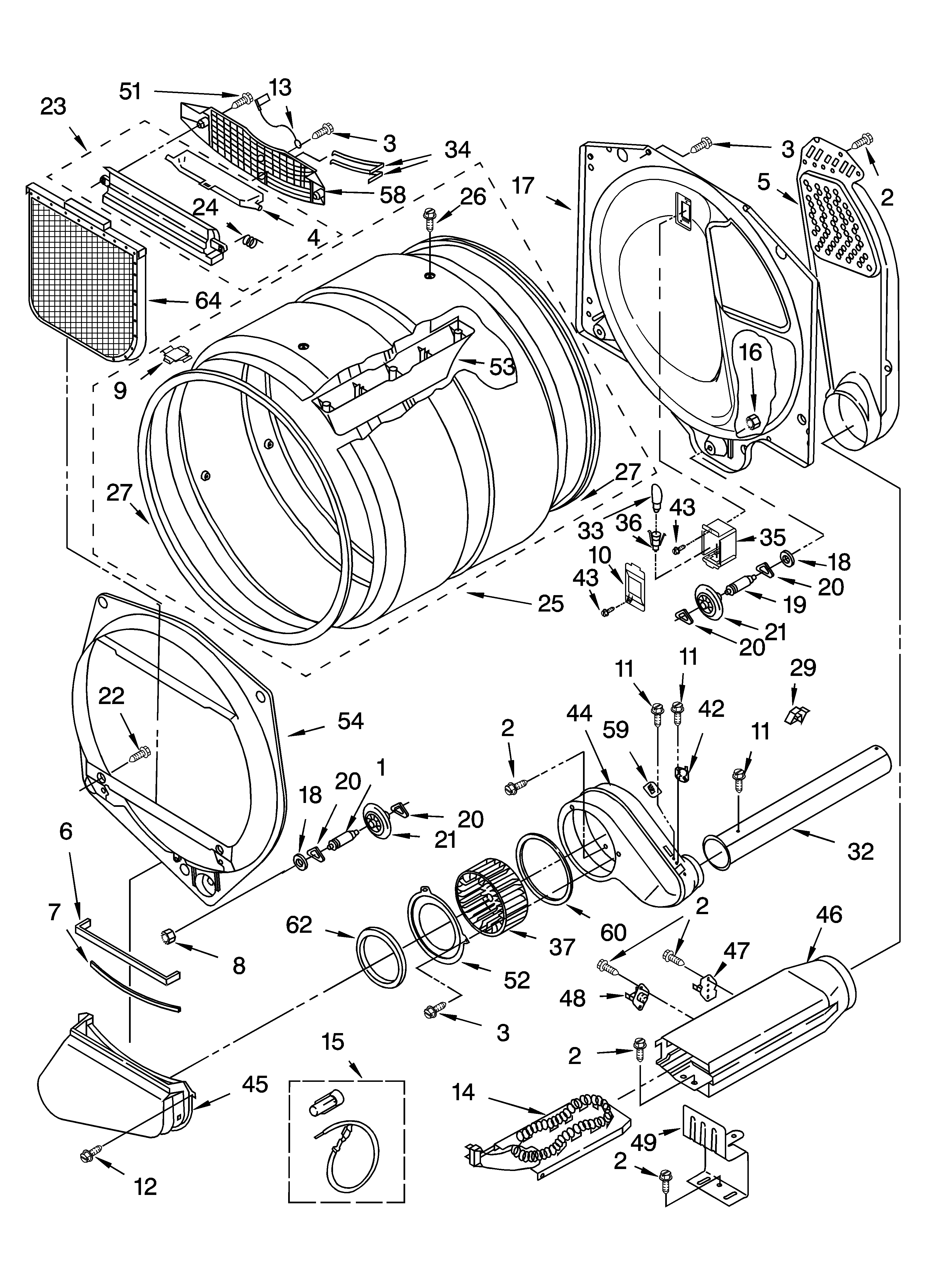 Kenmore Elite 11065942400 bulkhead parts diagram