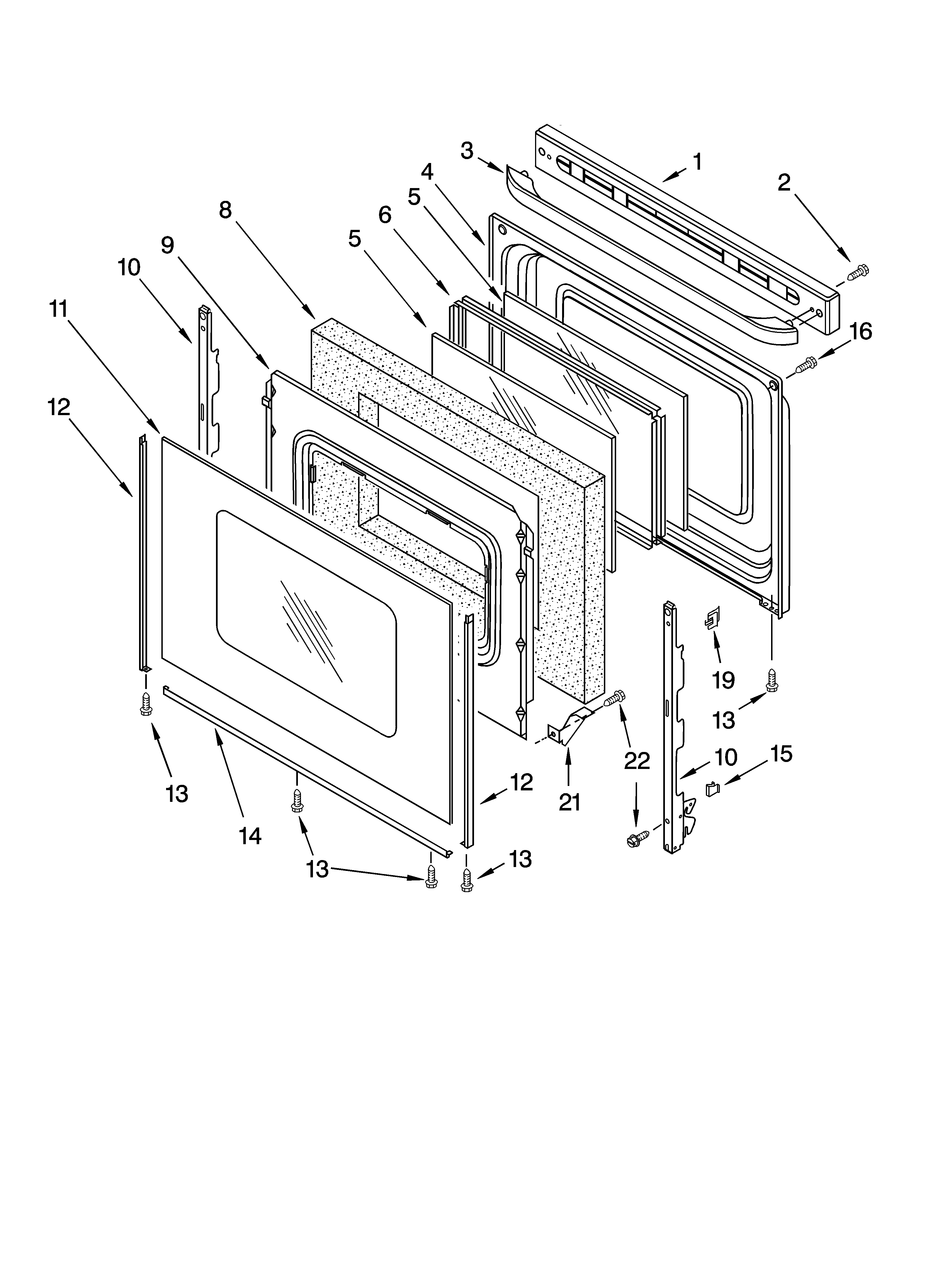 Kenmore 66572169301 door parts diagram