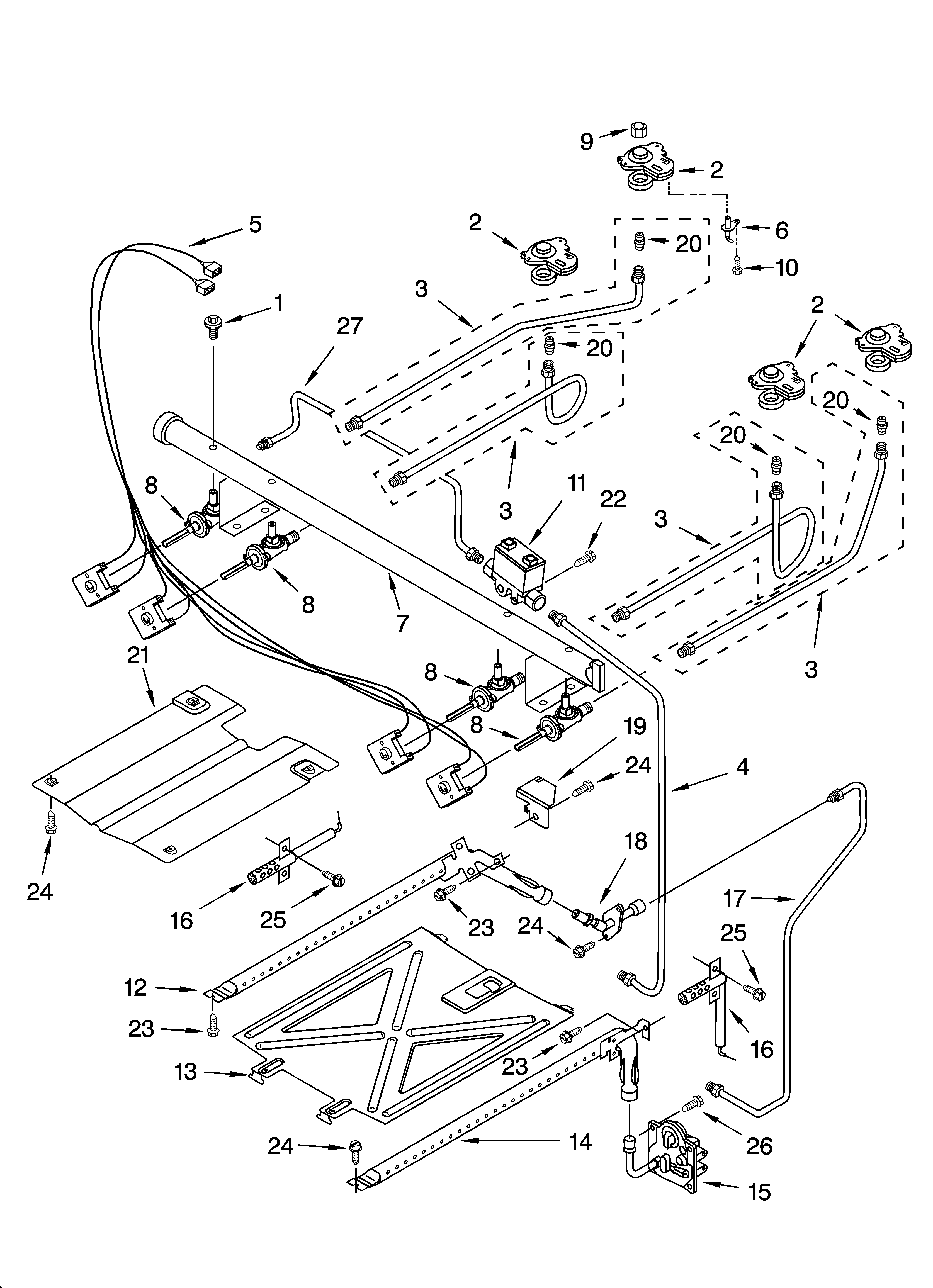 Kenmore 66572169301 manifold parts diagram