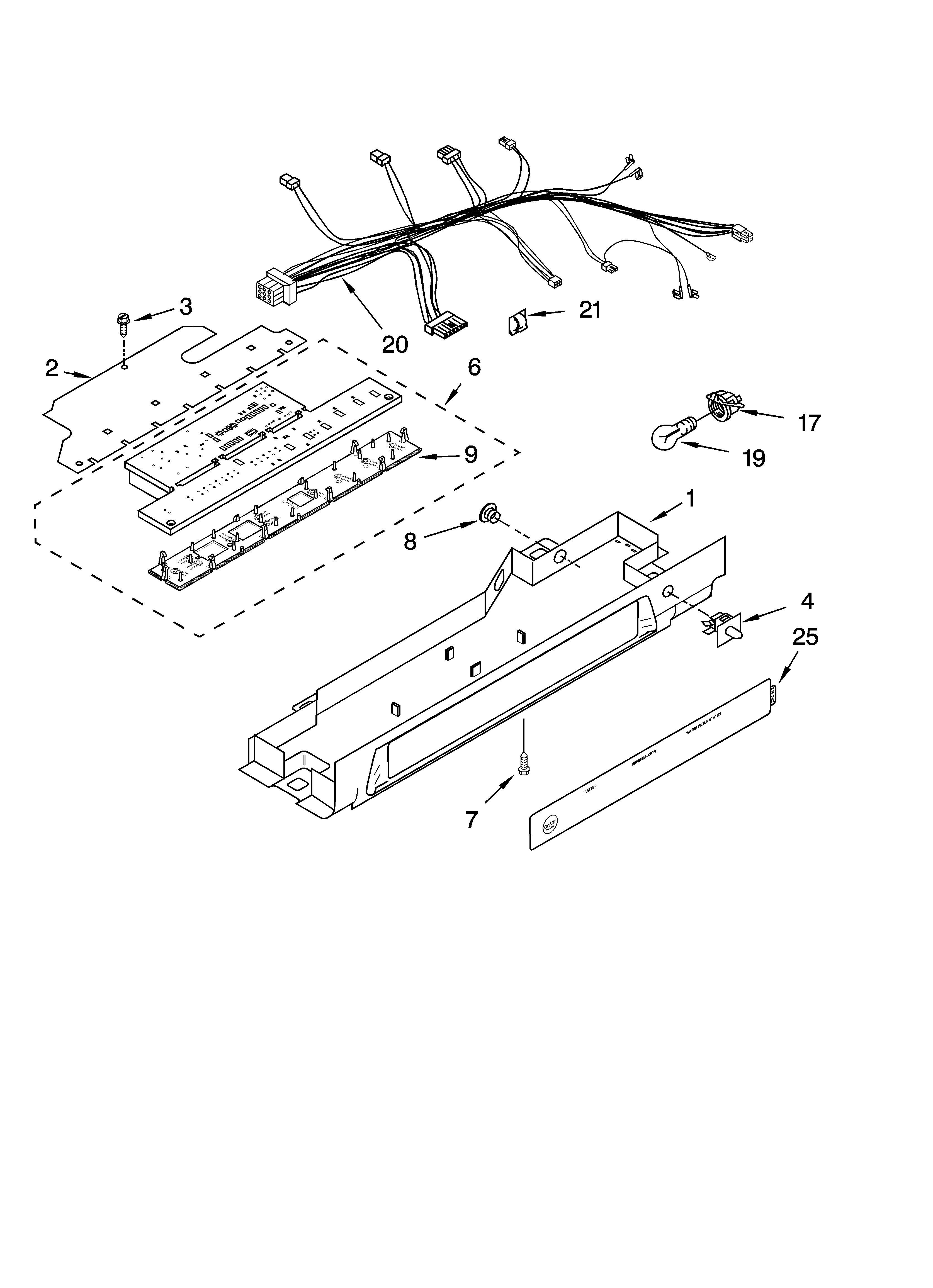 Kenmore 10654619300 control parts diagram