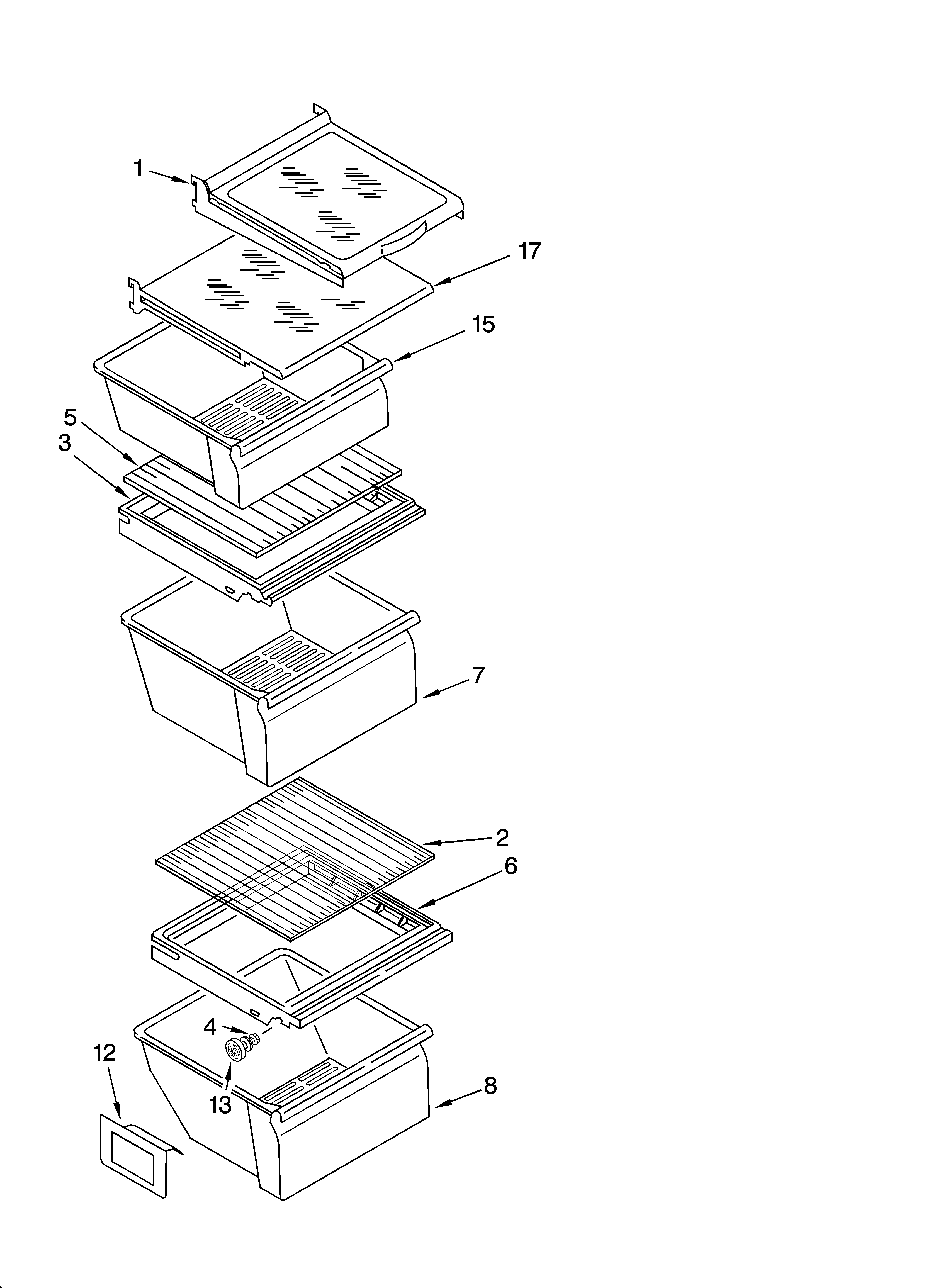 Kenmore 10655244400 refrigerator shelf parts diagram