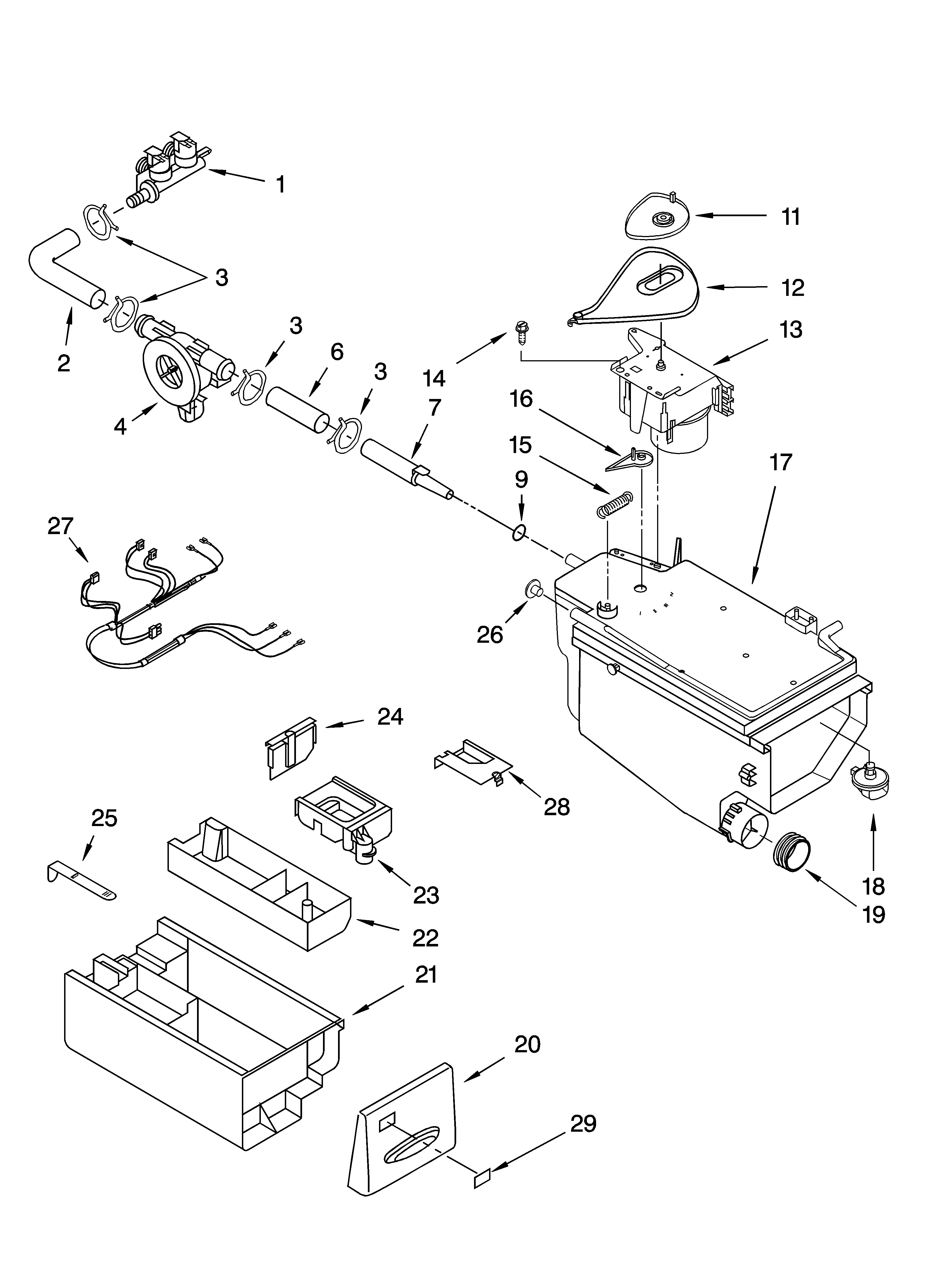 Kenmore 11042824203 dispenser parts diagram