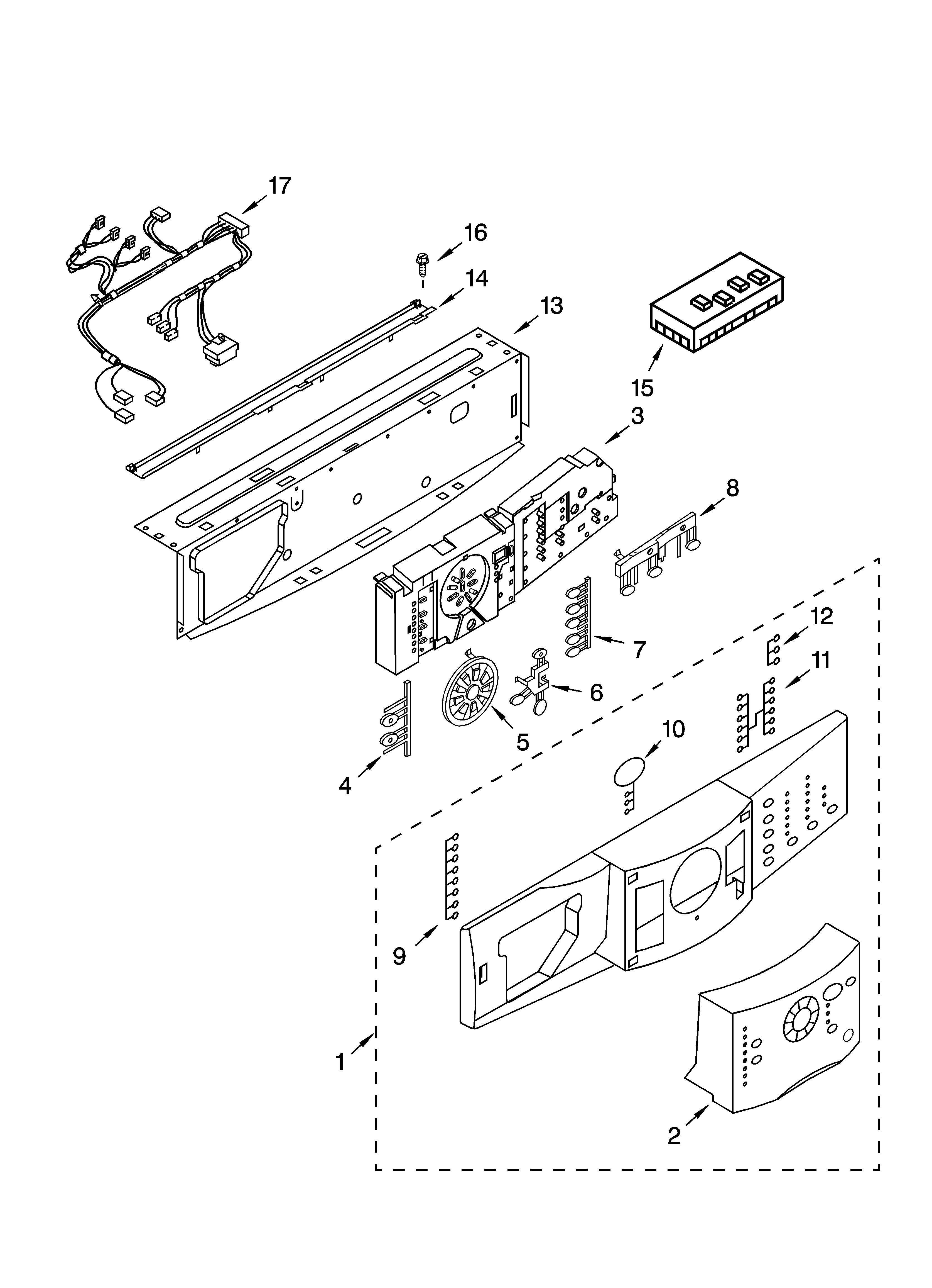 Kenmore Elite 11042922202 control panel parts diagram