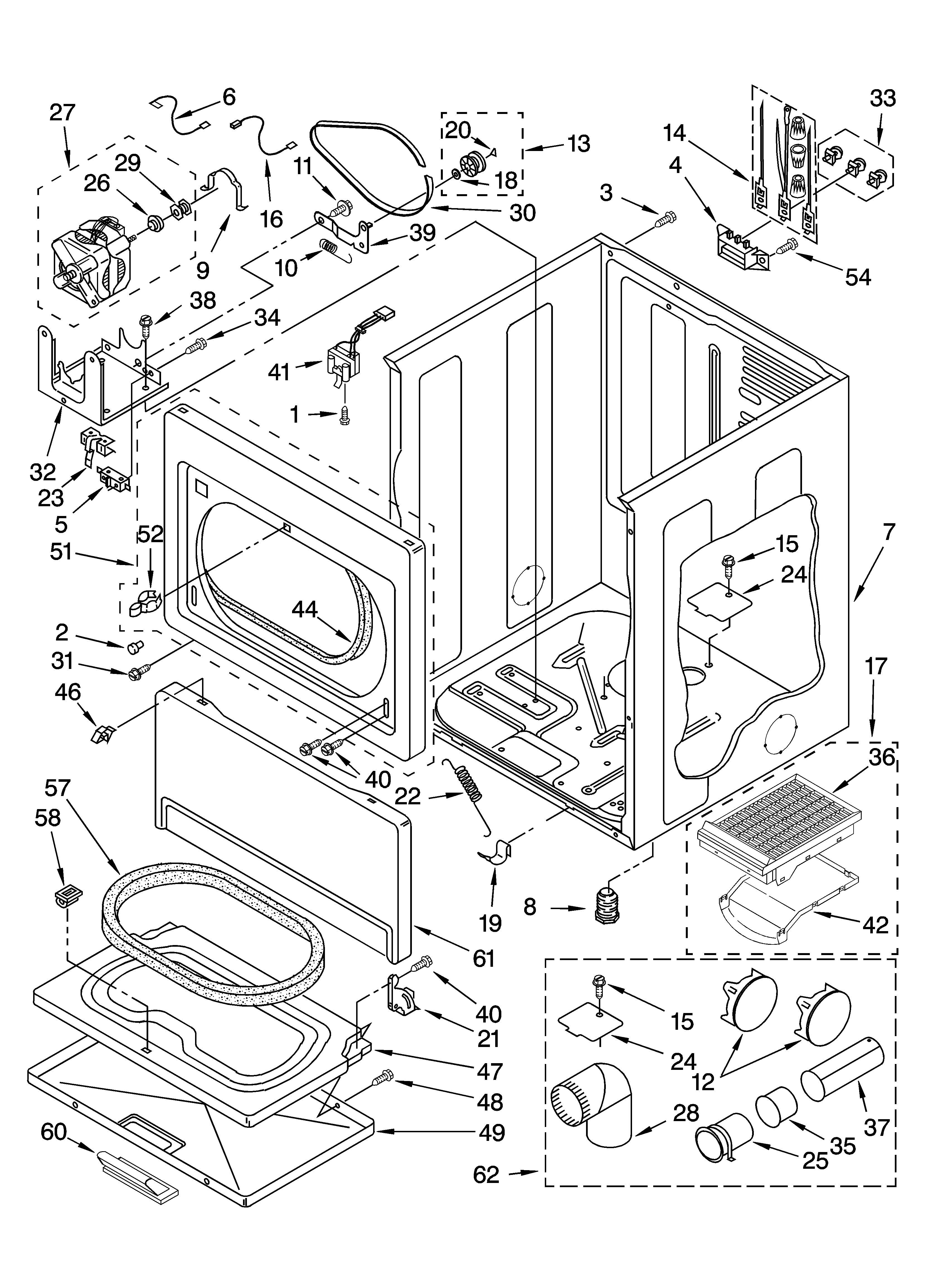 Kenmore 11064882401 cabinet parts and optional parts (not included) diagram