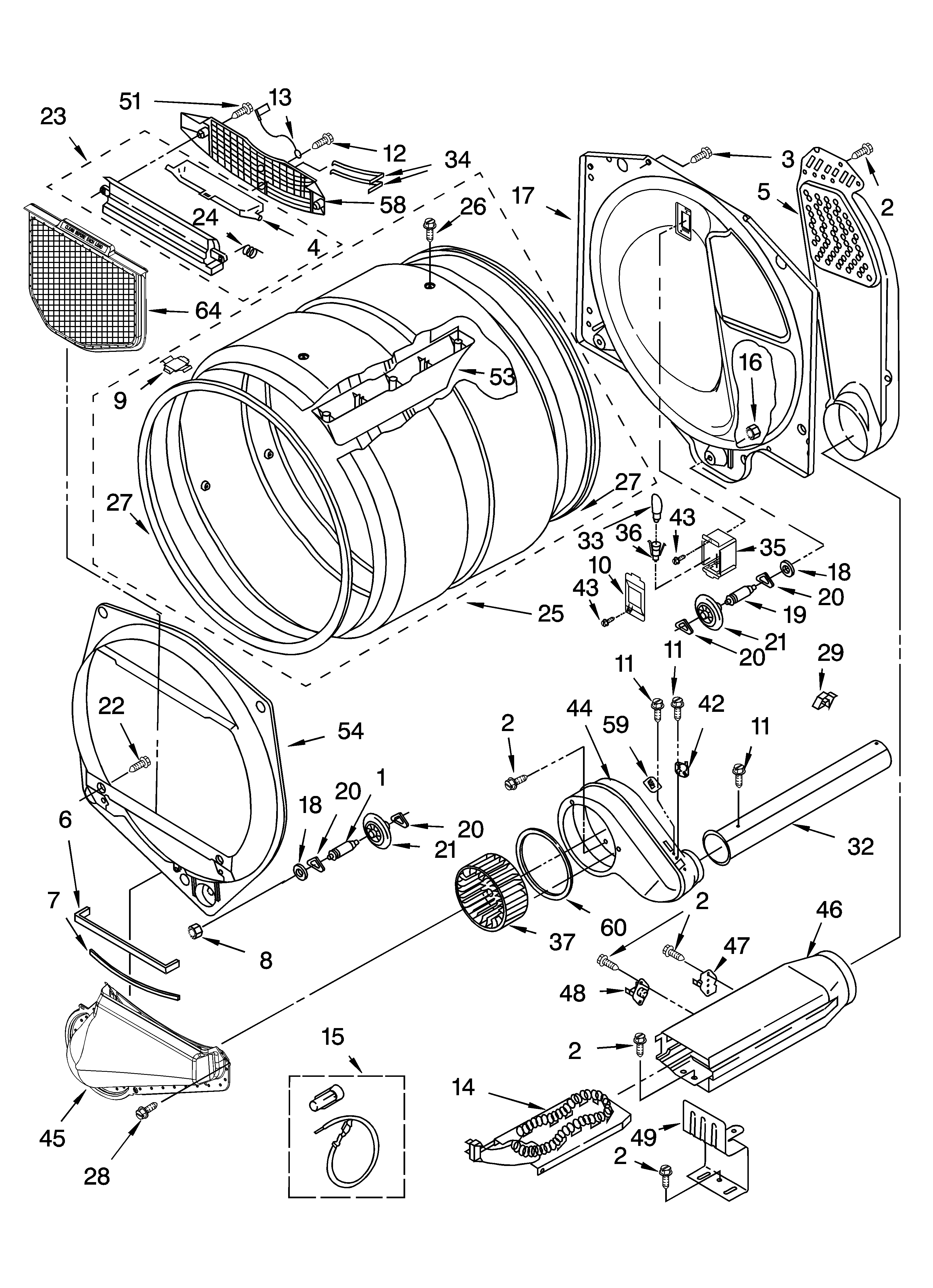 Kenmore 11064882401 bulkhead parts diagram