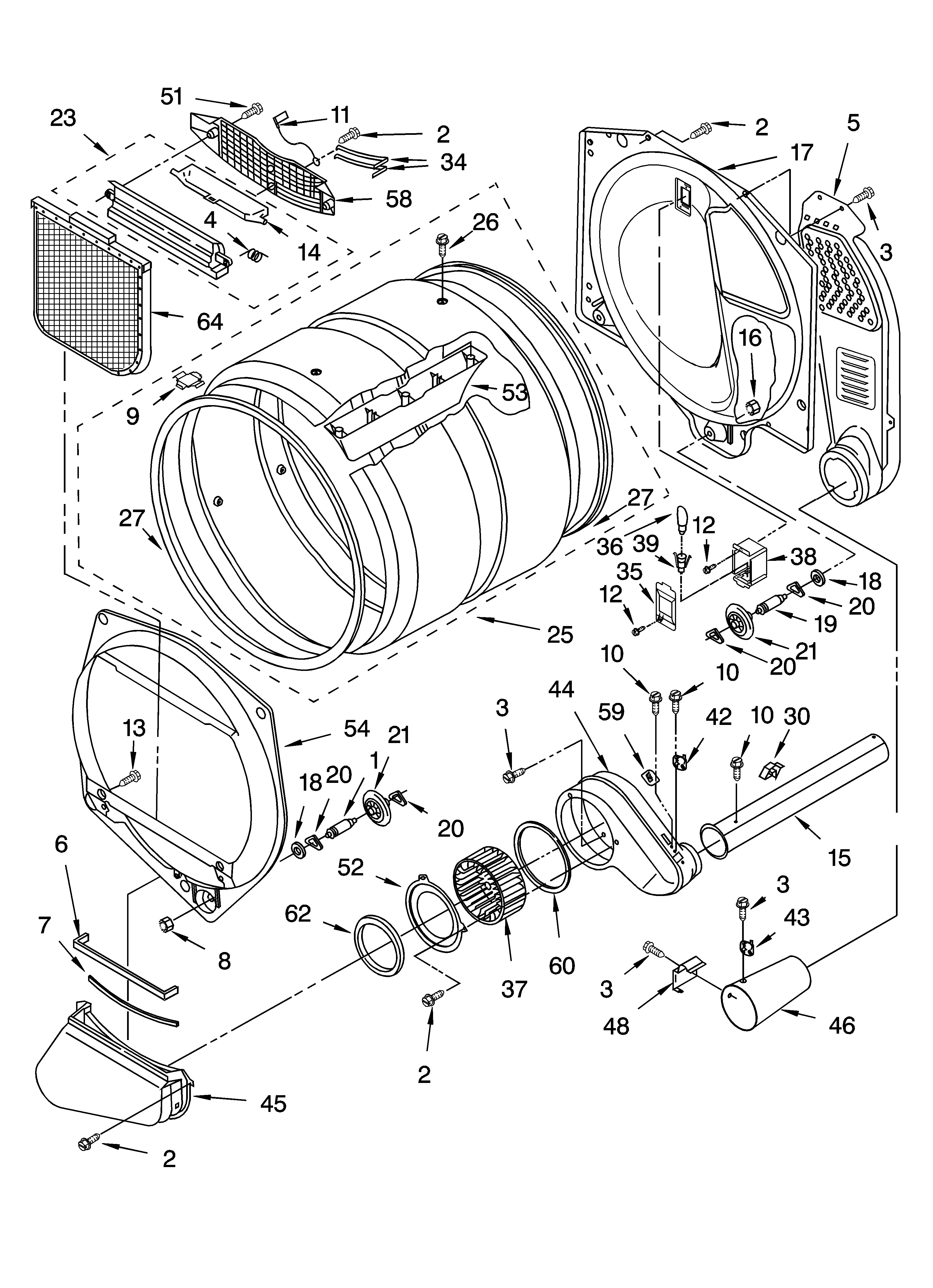 Kenmore 11074882400 bulkhead parts diagram
