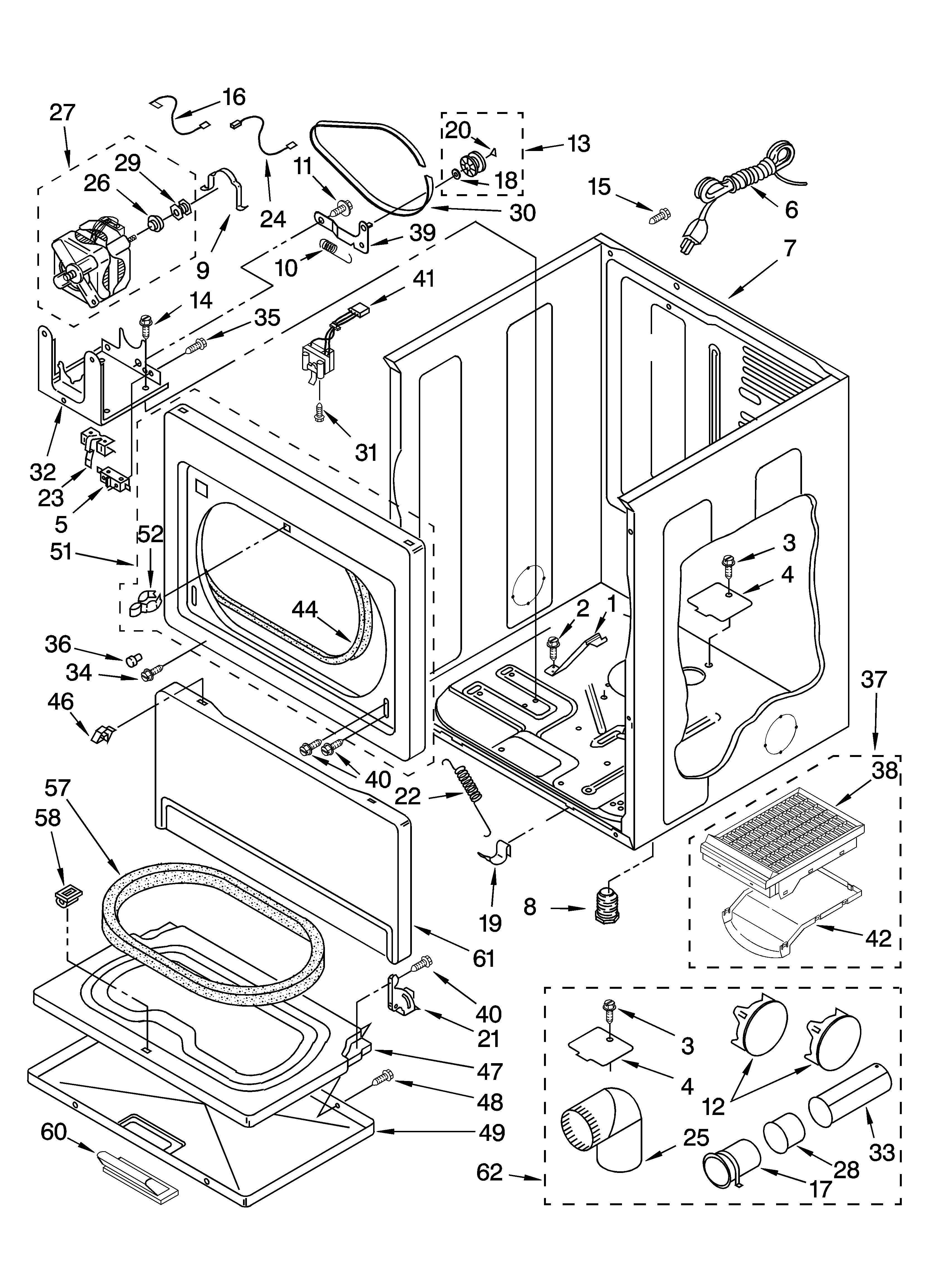 Kenmore 11074882401 cabinet parts diagram