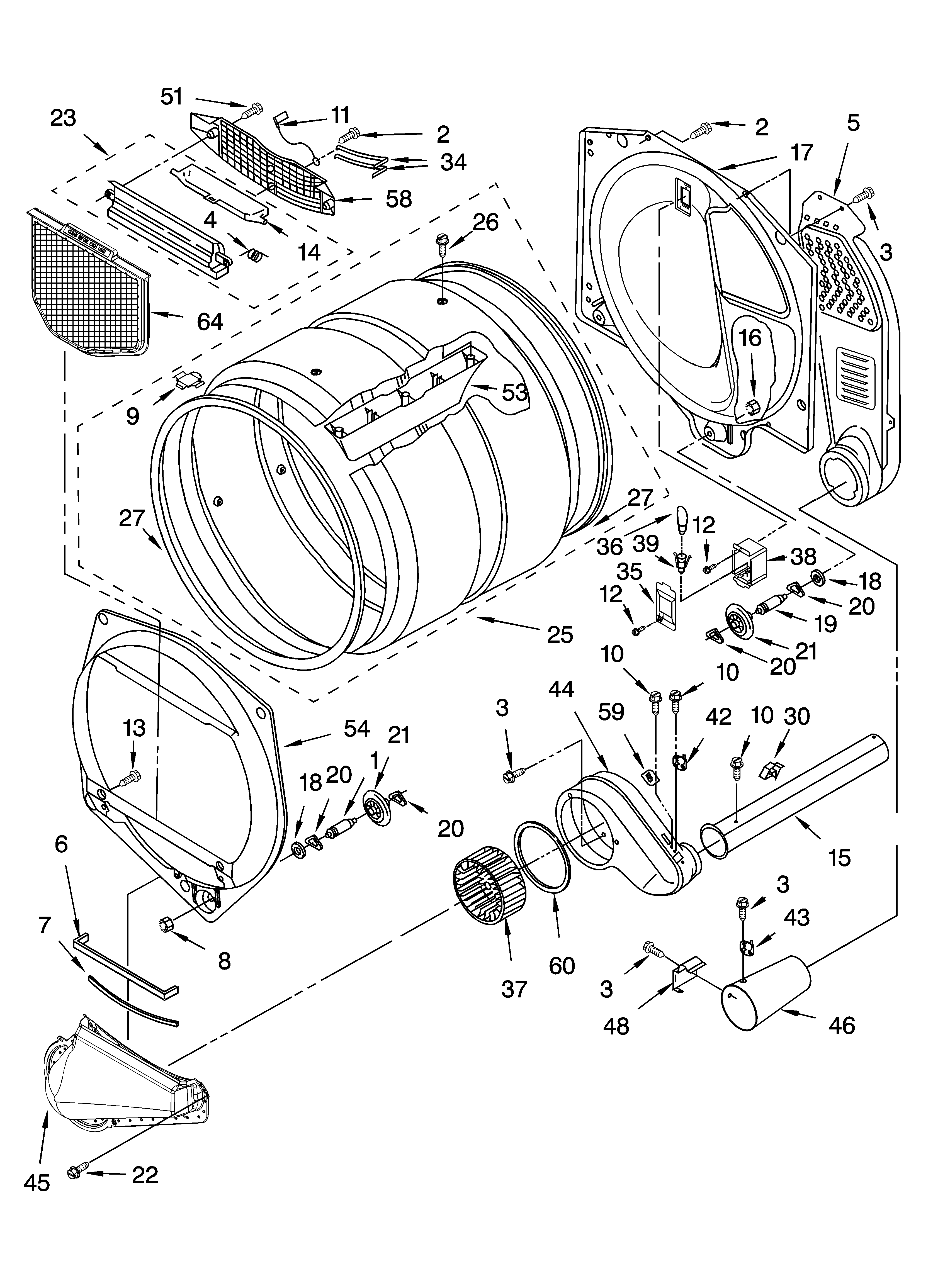 Kenmore 11074882401 bulkhead parts diagram