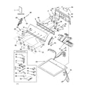 Kenmore 11074996301 top and console parts diagram