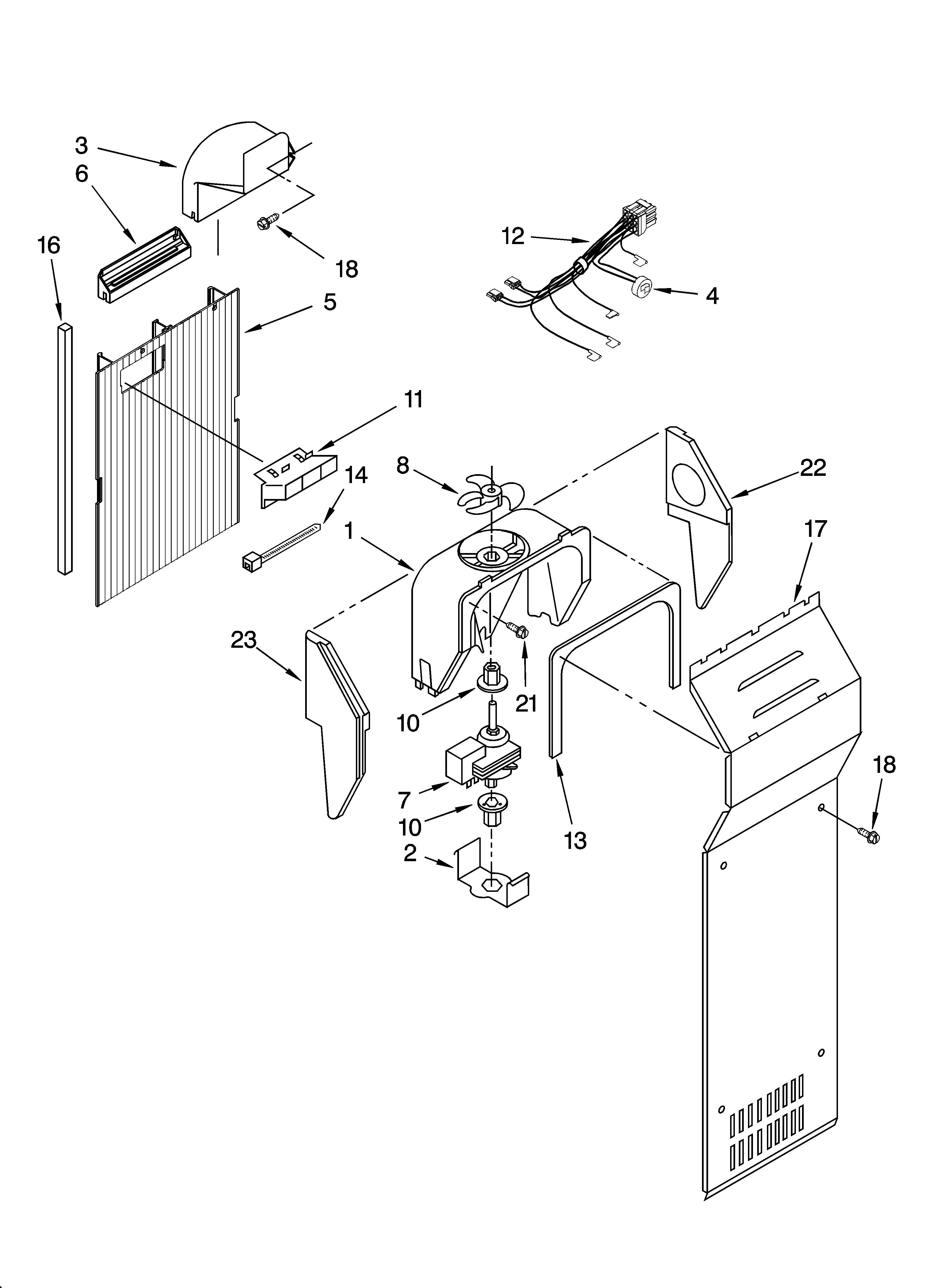 Kenmore 10654292400 air flow parts diagram
