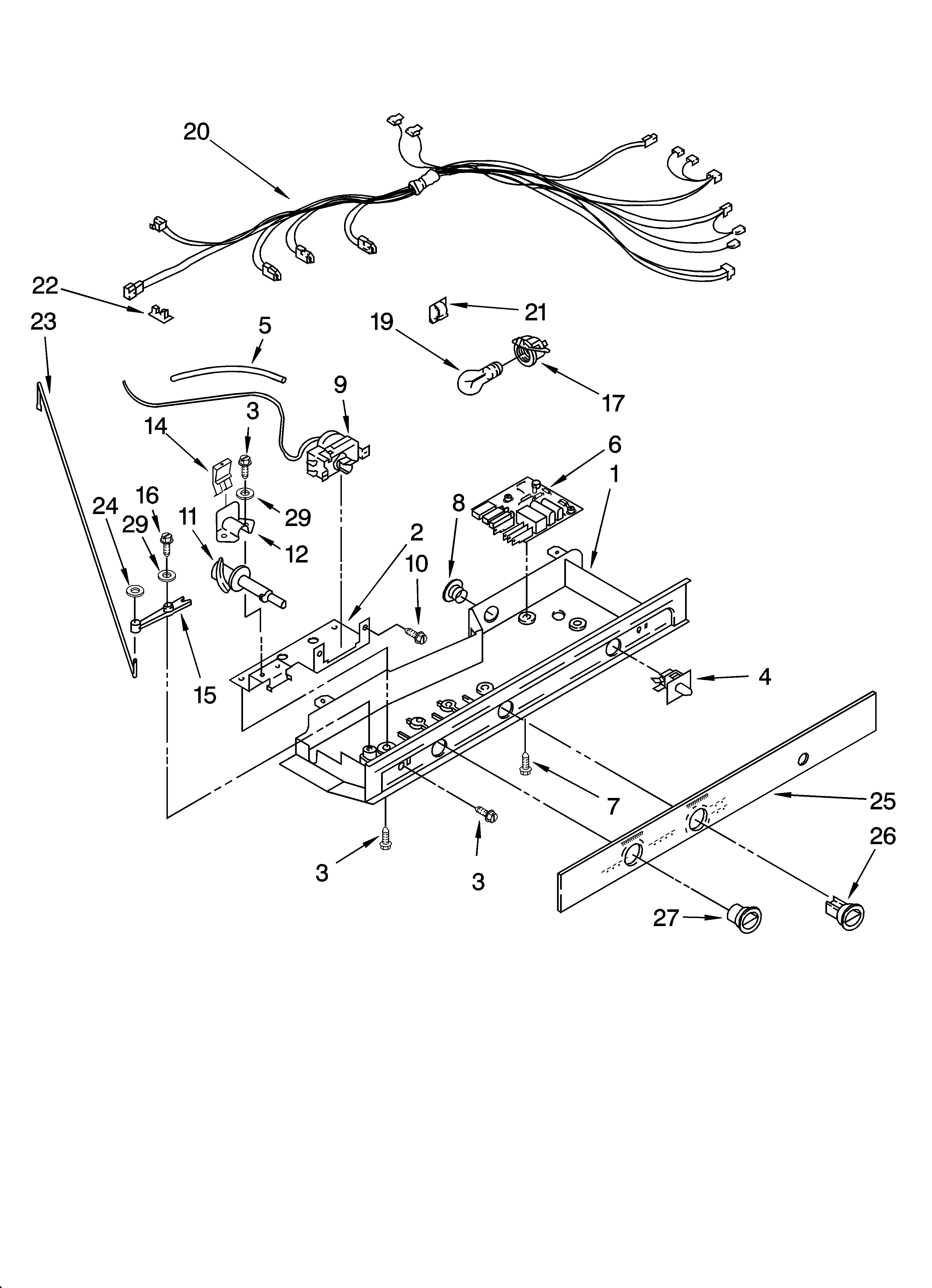 Kenmore 10654292400 control parts diagram