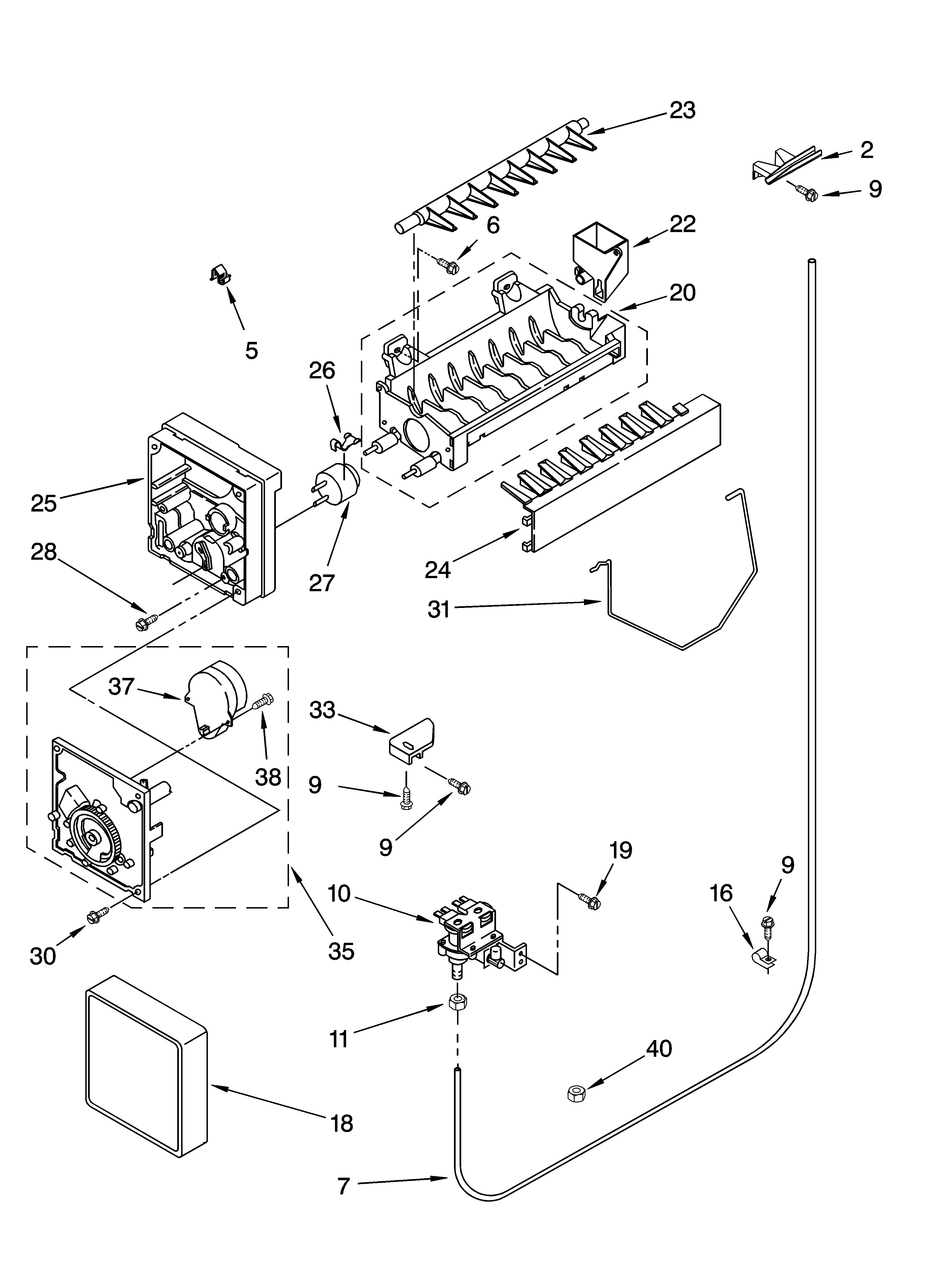 Kenmore 10658012400 icemaker parts diagram