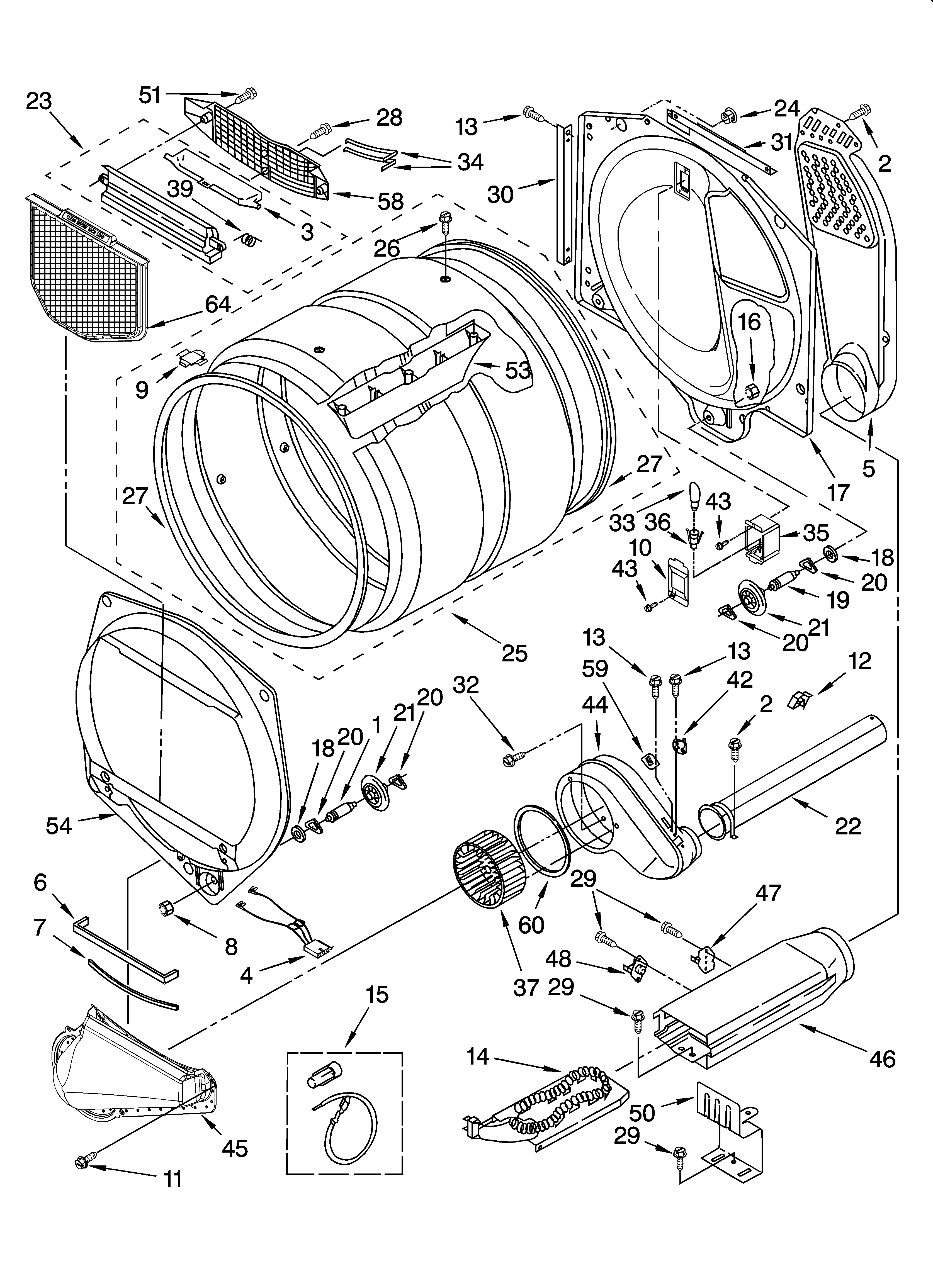 Kenmore Elite 11085872400 bulkhead parts diagram