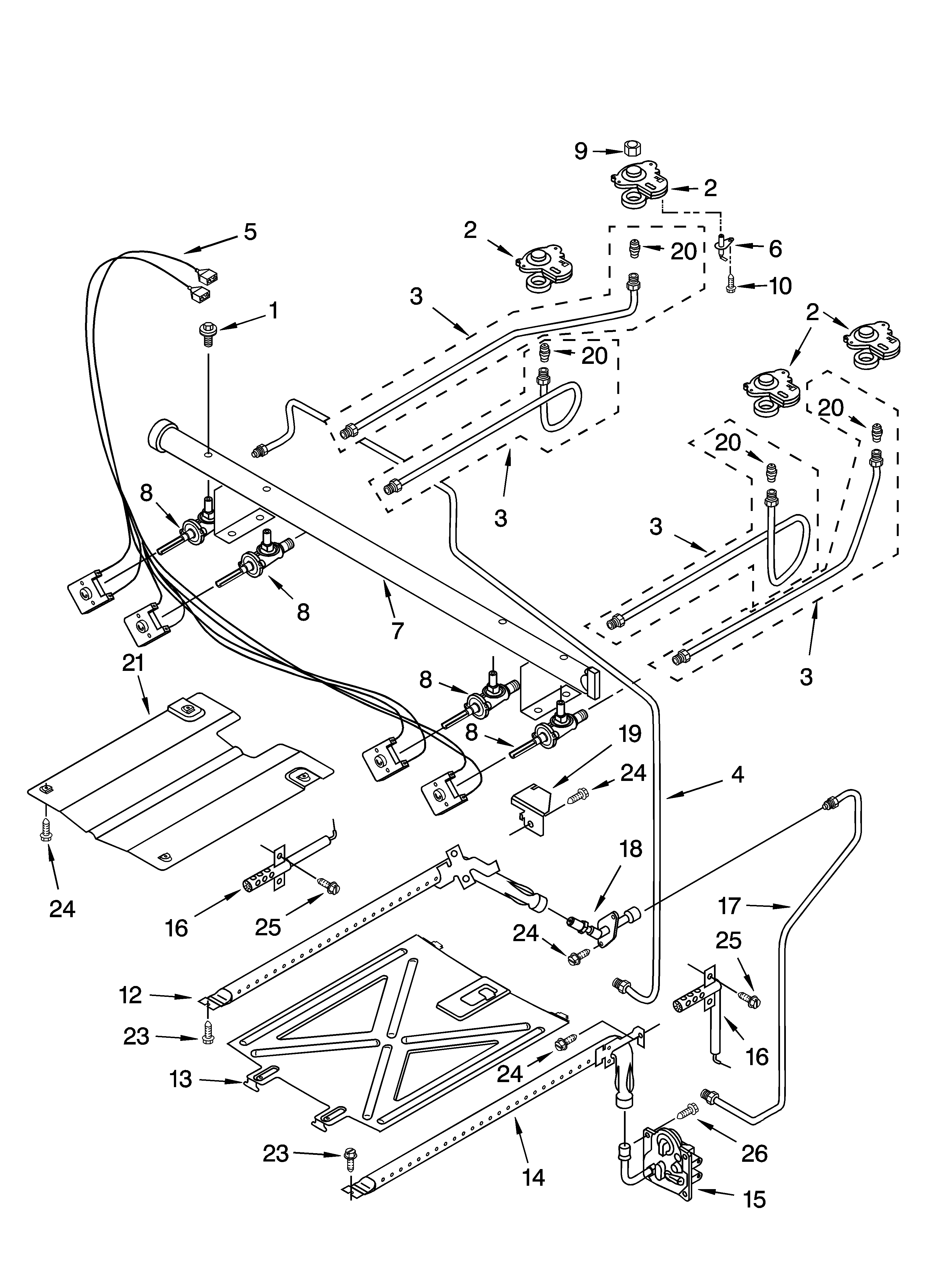 Kenmore 66572133301 manifold parts diagram