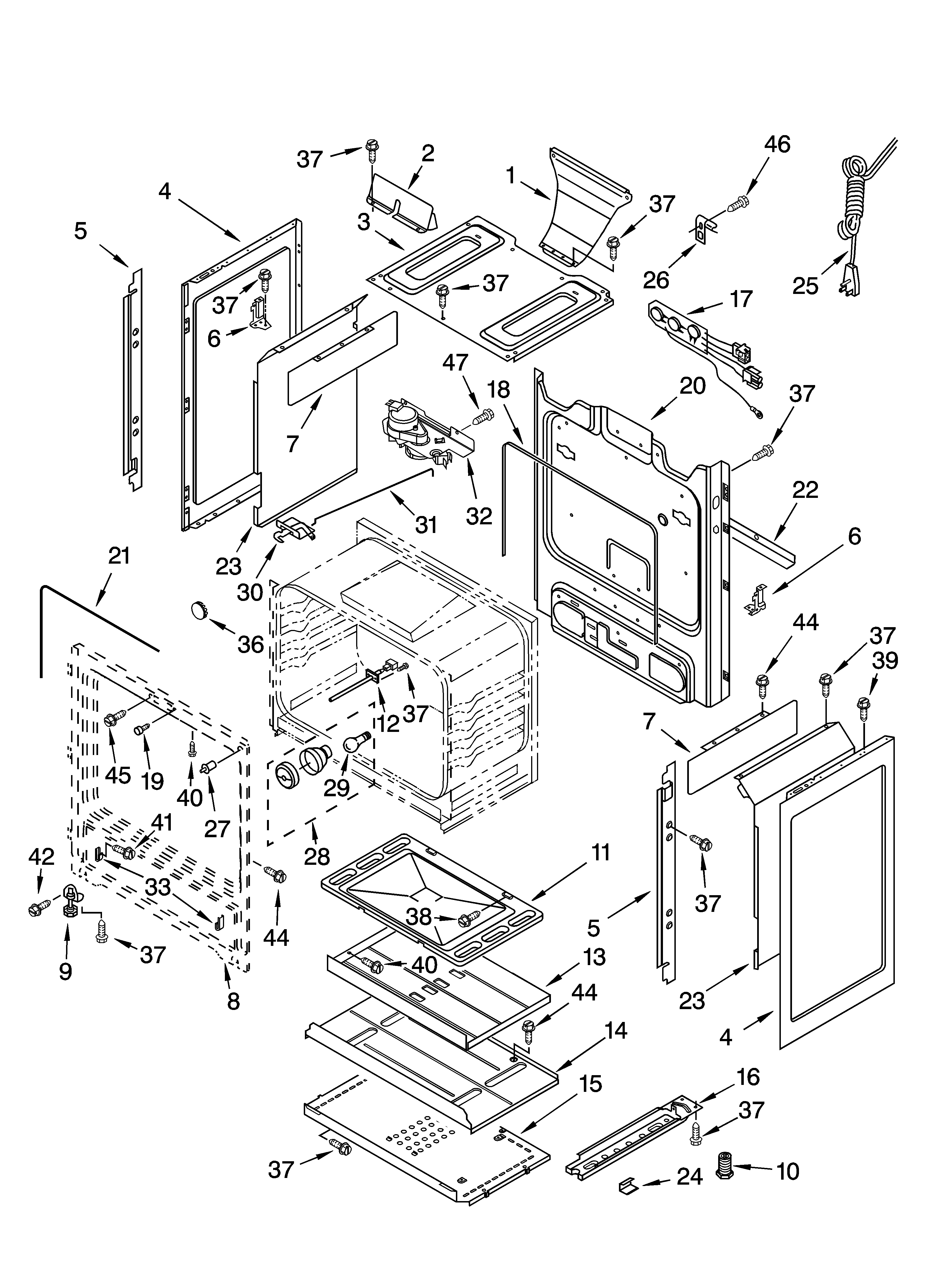 Kenmore 66572133301 chassis parts diagram