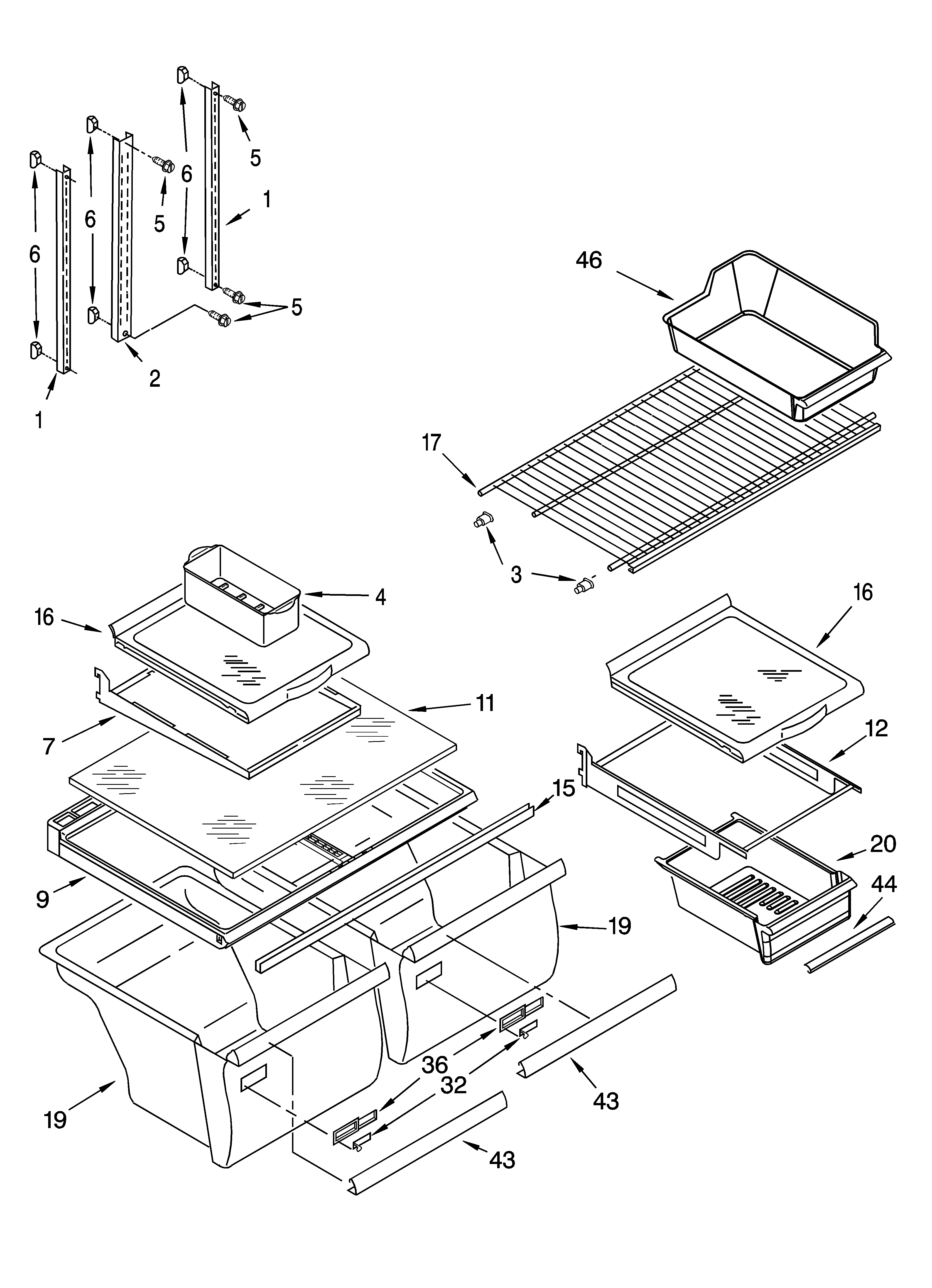 Kenmore 10677292790 shelf parts diagram
