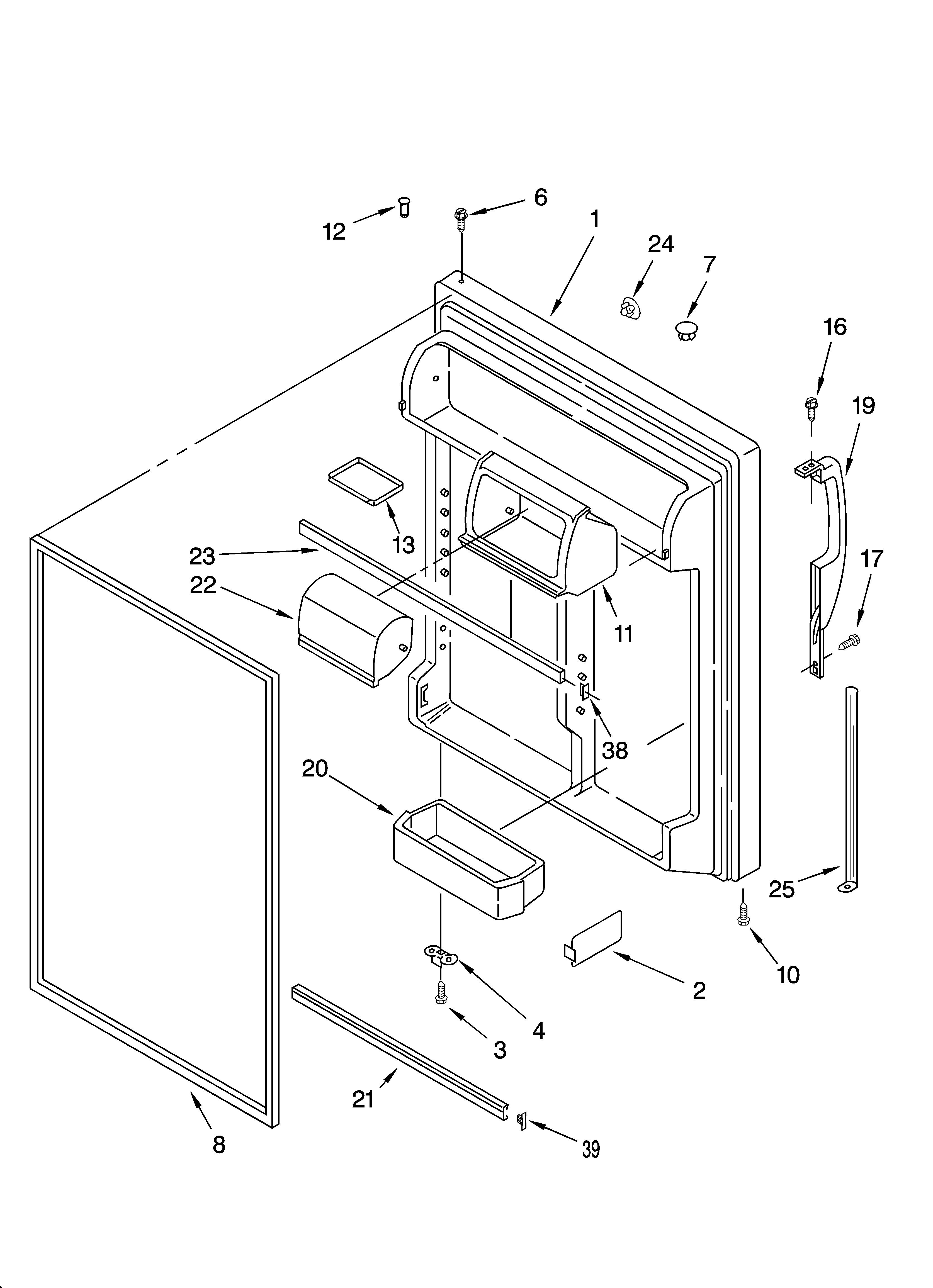 Kenmore 10677292790 refrigerator door parts diagram