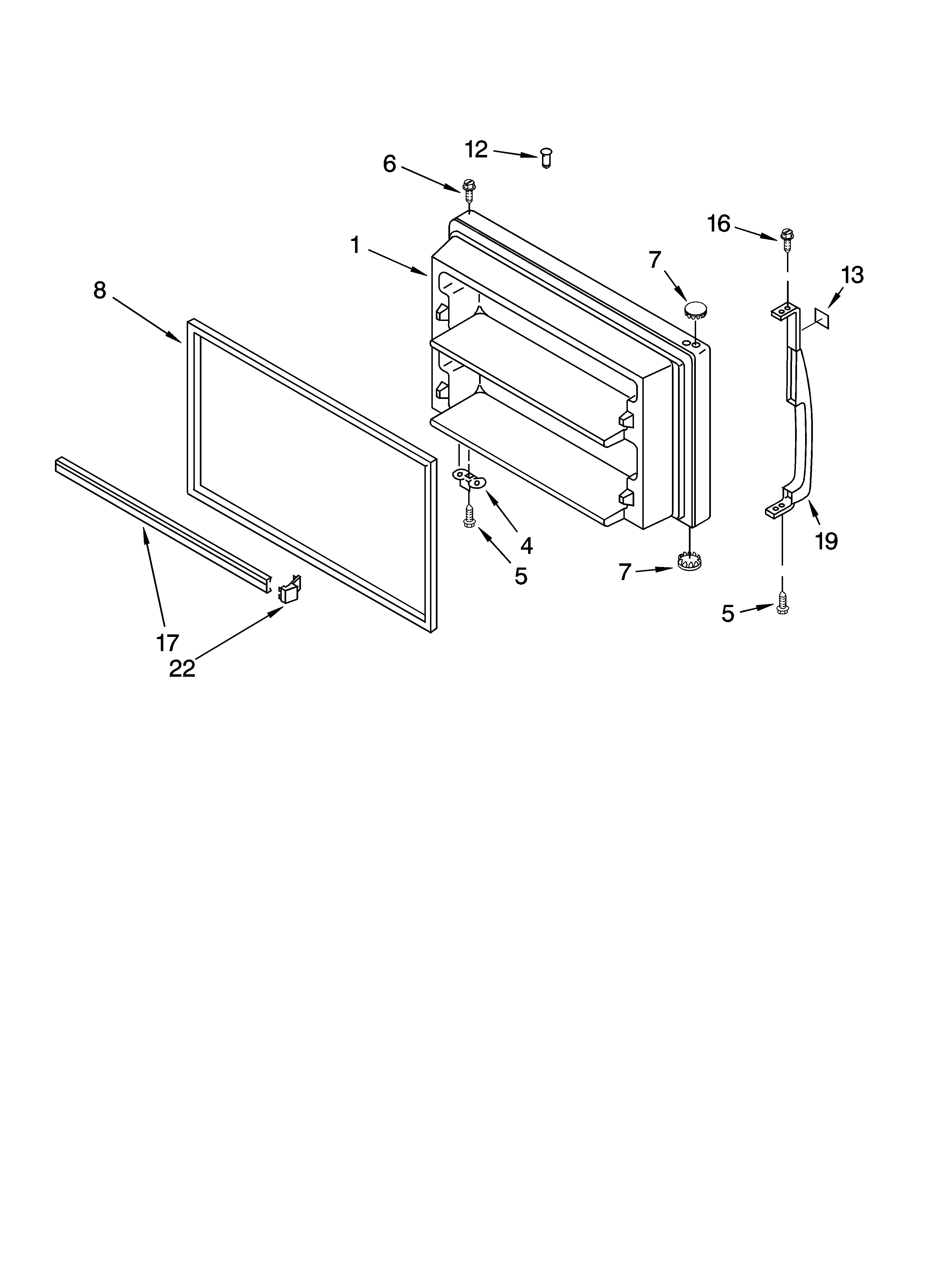 Kenmore 10677292790 freezer door parts, literature and optional parts diagram