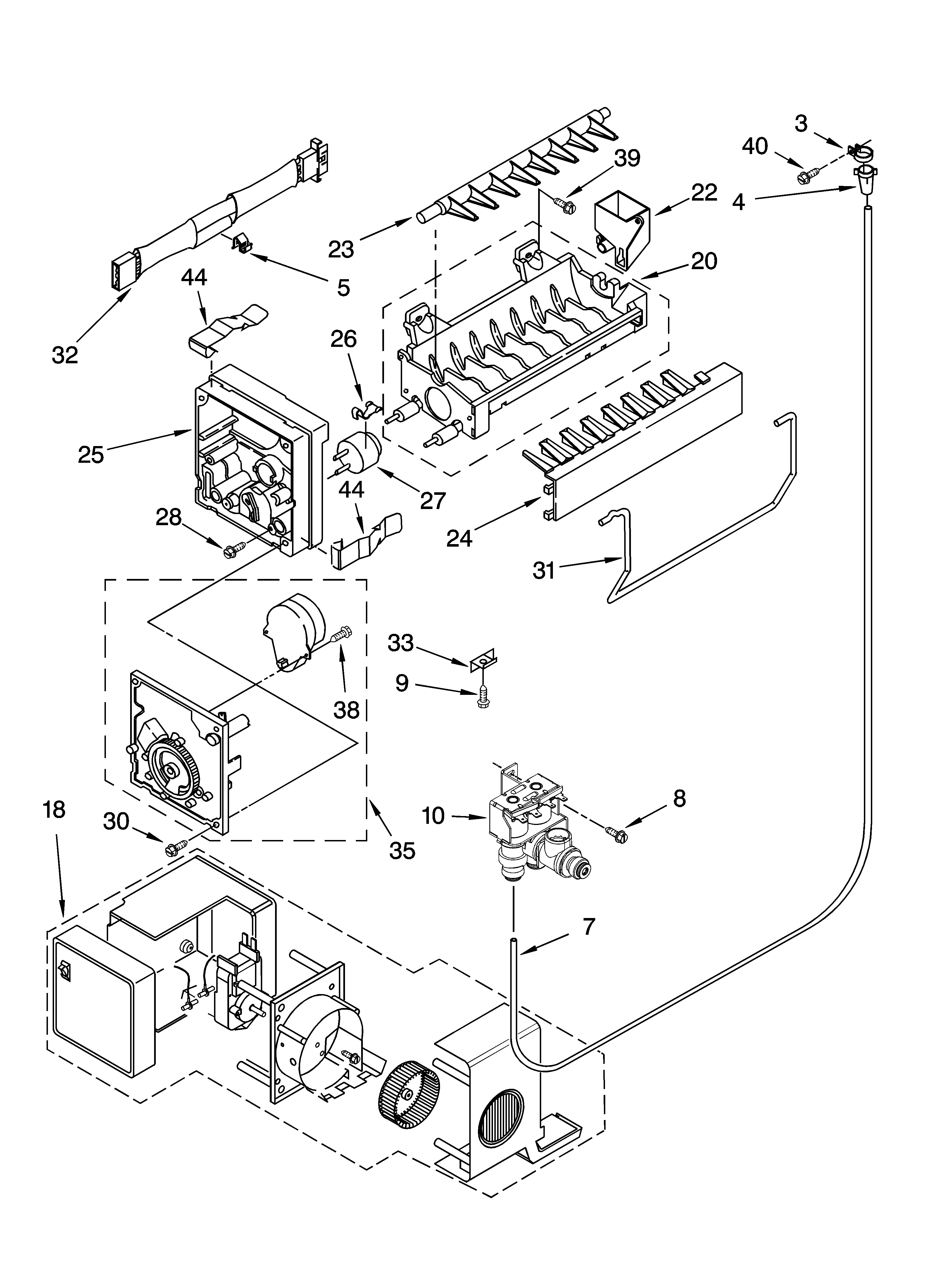 Kenmore 10675946400 icemaker parts diagram
